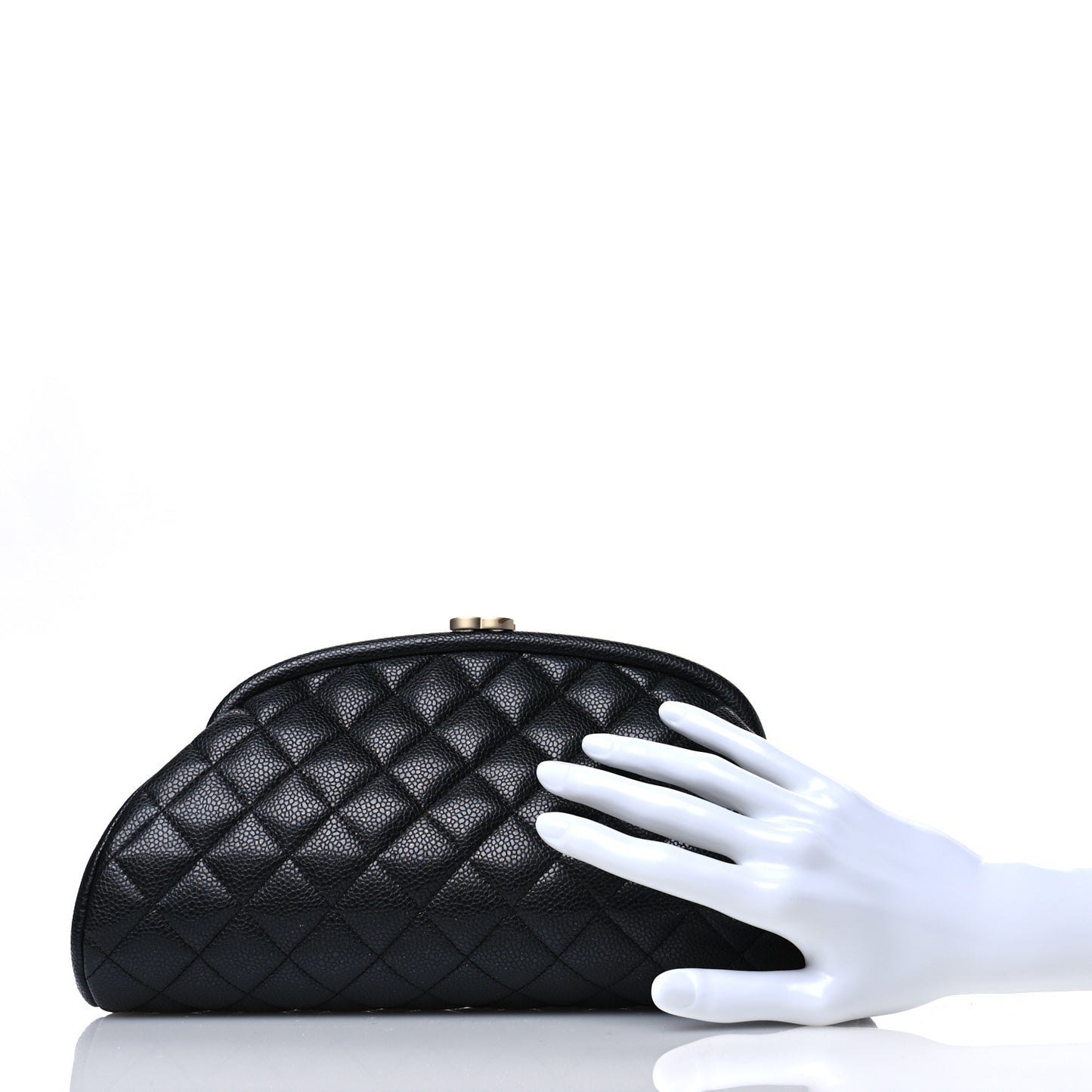 Caviar Quilted Timeless Clutch Black