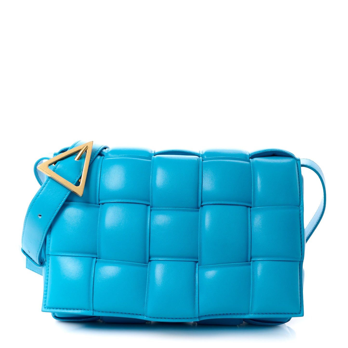 Nappa Maxi Intreccio Padded Cassette Crossbody Bag Pool