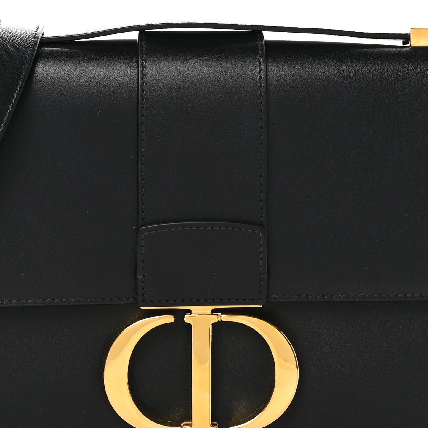 Box Calfskin 30 Montaigne Flap Bag Black