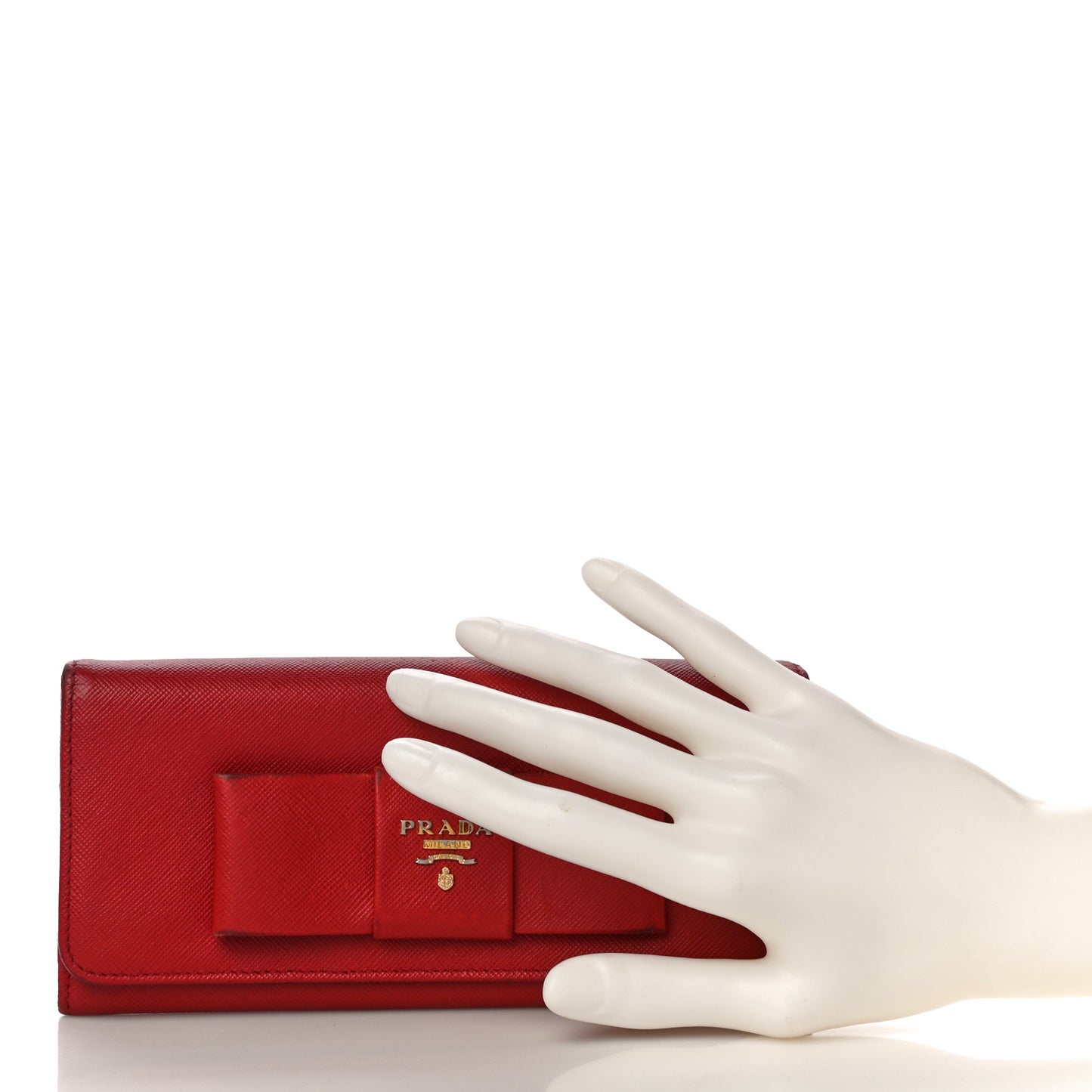 Saffiano Fiocco Bow Continental Wallet Fuoco