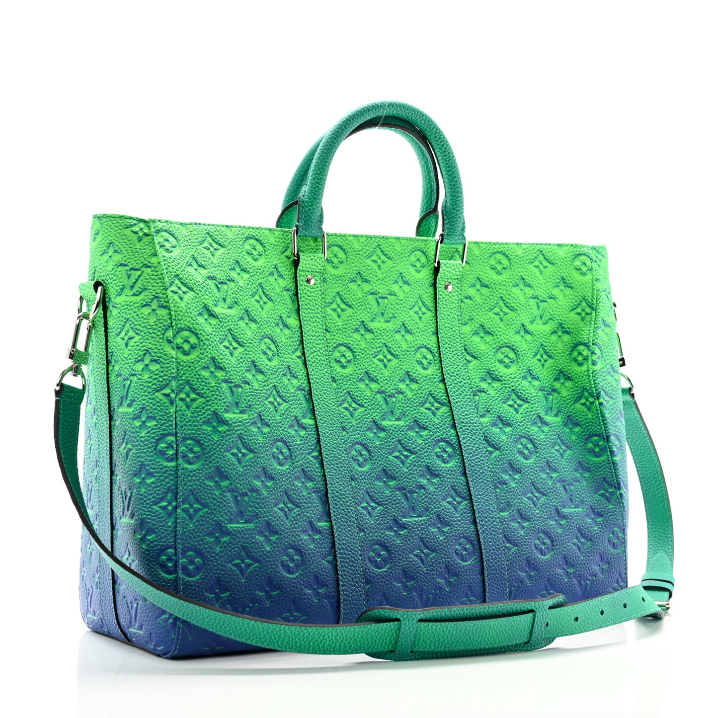 Taurillon Illusion Keepall Tote Bleu Vert