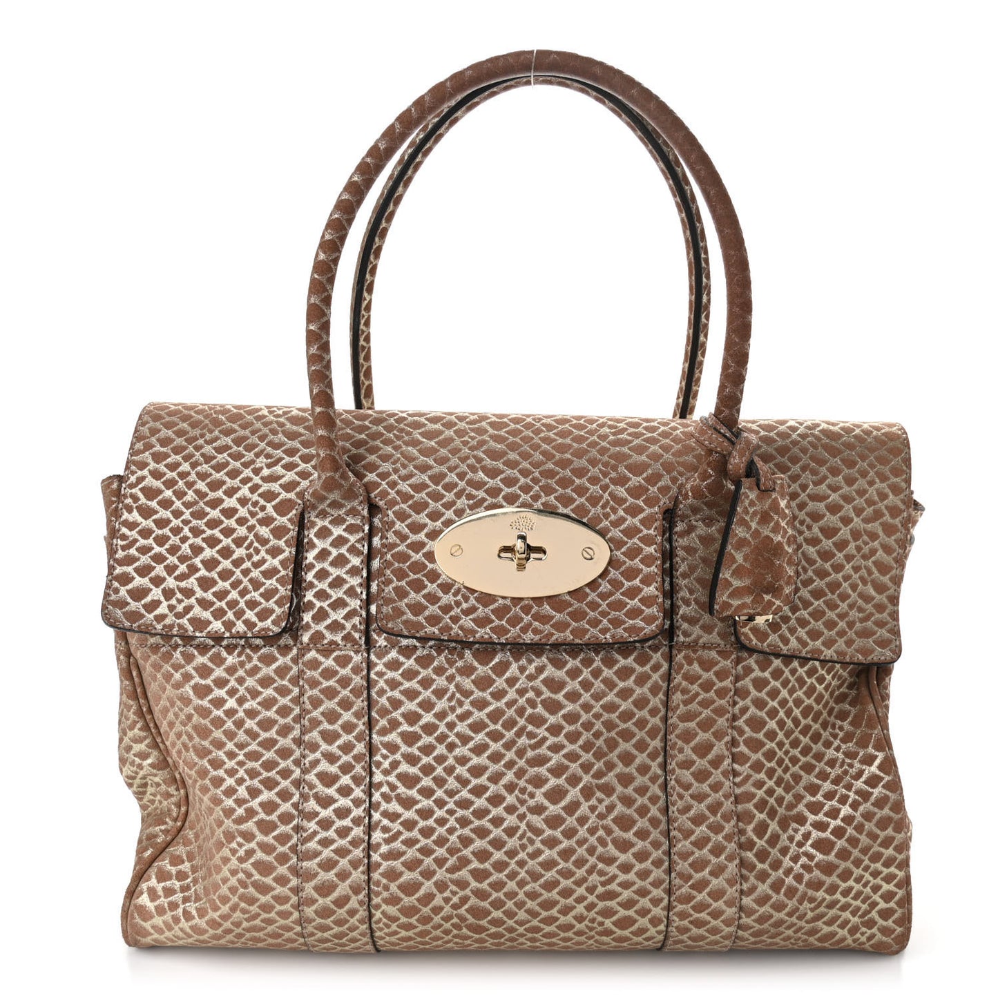 Metallic Snake Suede Bayswater Satchel