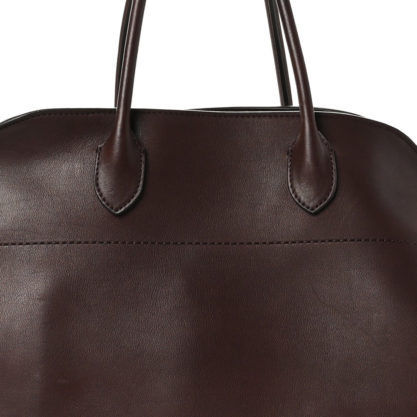 Polished Saddle Calfskin Soft Margaux 15 Dark Brown