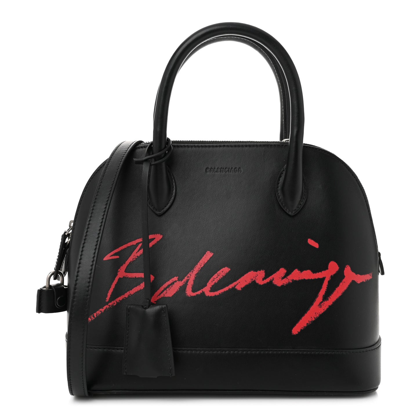 Calfskin Lipstick Logo S Ville Top Handle Bag Black