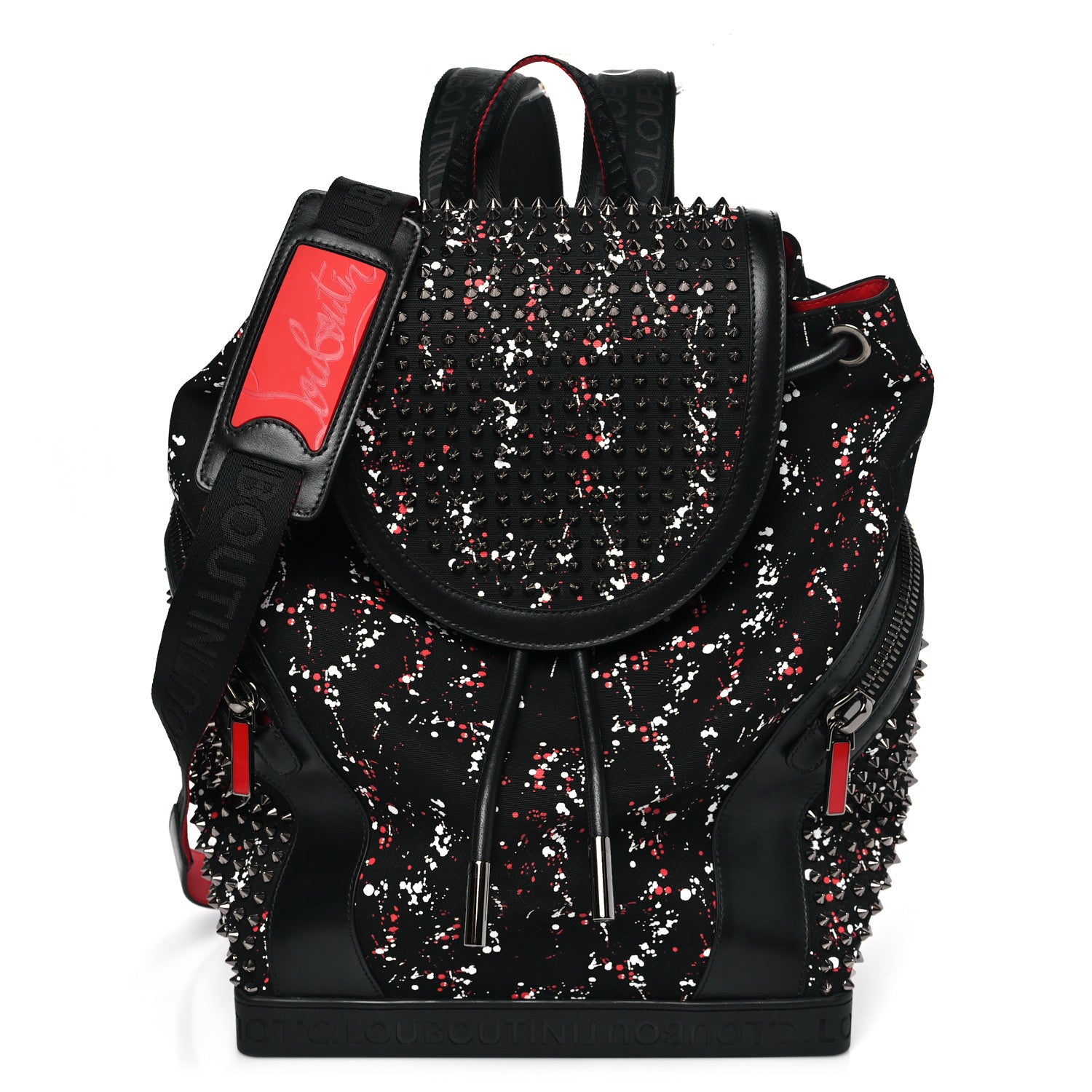 Christian Louboutin Canvas Print Spiked Explorafunk Backpack