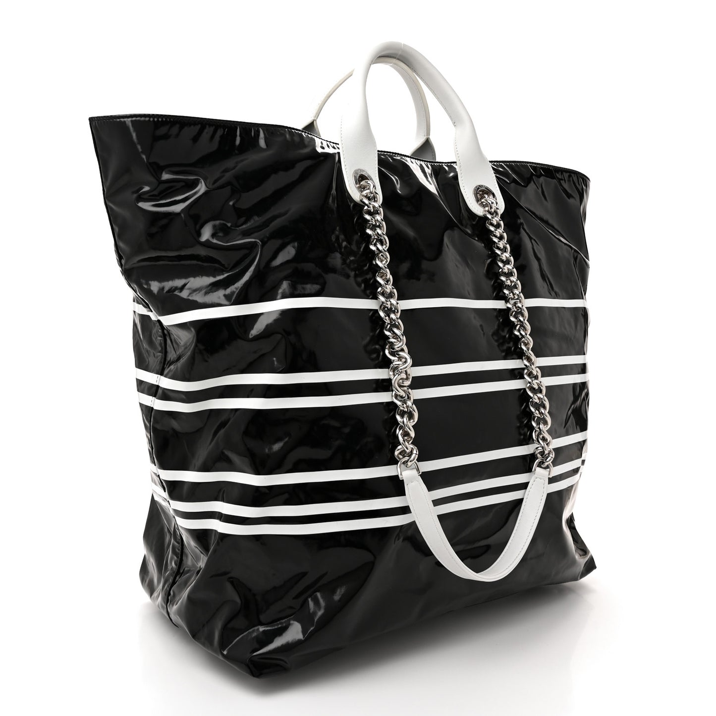 Vinyl Large La Pausa Bay Shopping Bag Black