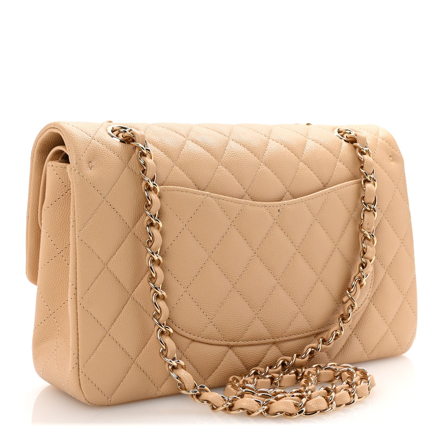 Chanel Caviar Quilted Medium Double Flap Beige 3 of 10