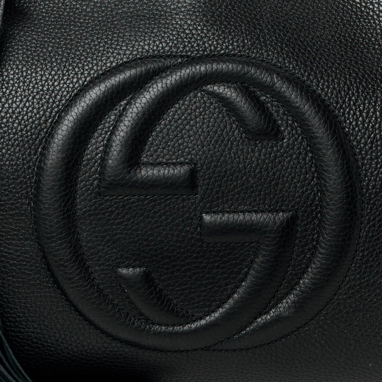 Pebbled Calfskin Medium Soho Chain Shoulder Bag Black