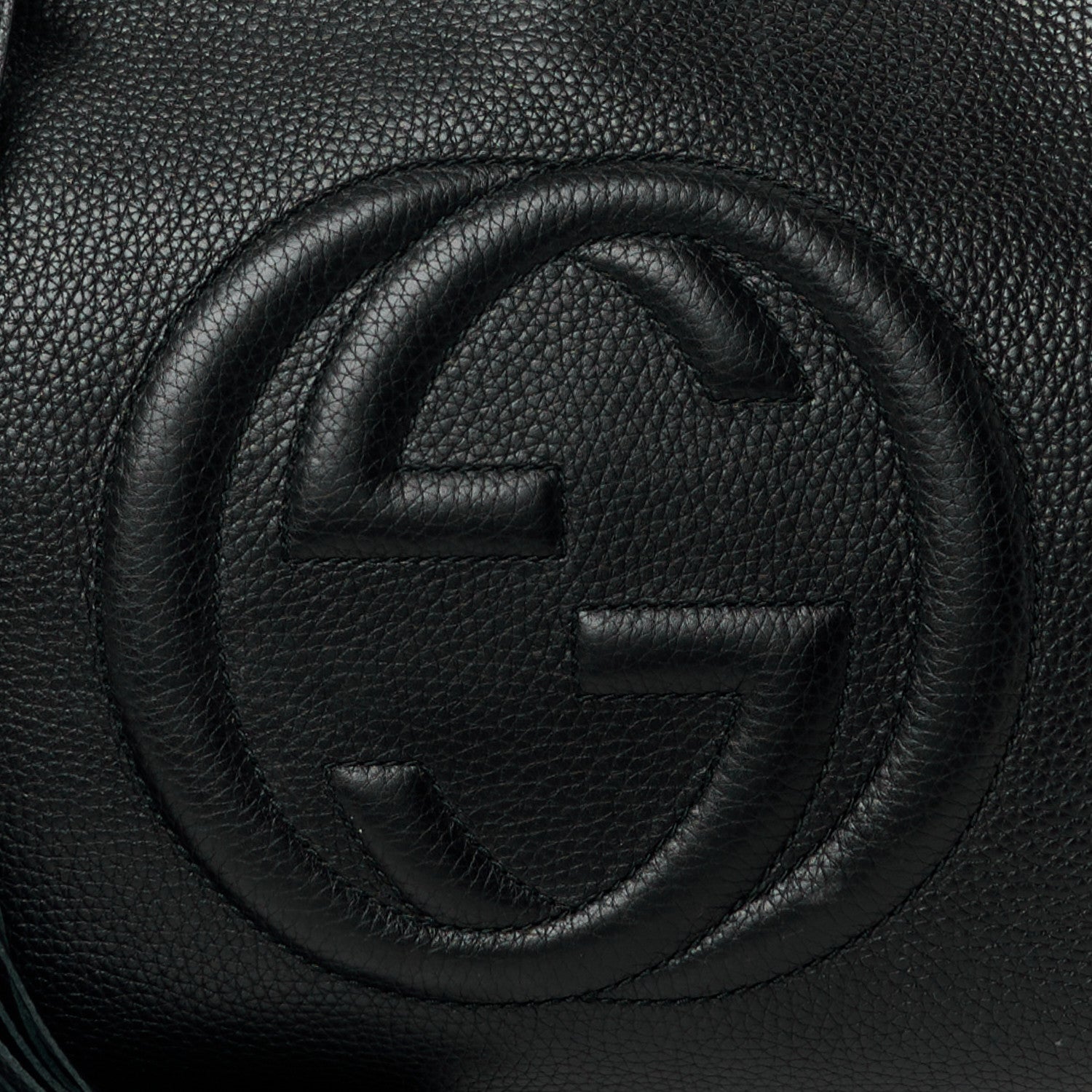 Gucci Pebbled Calfskin Medium Soho Chain Shoulder Bag Black 10 of 14