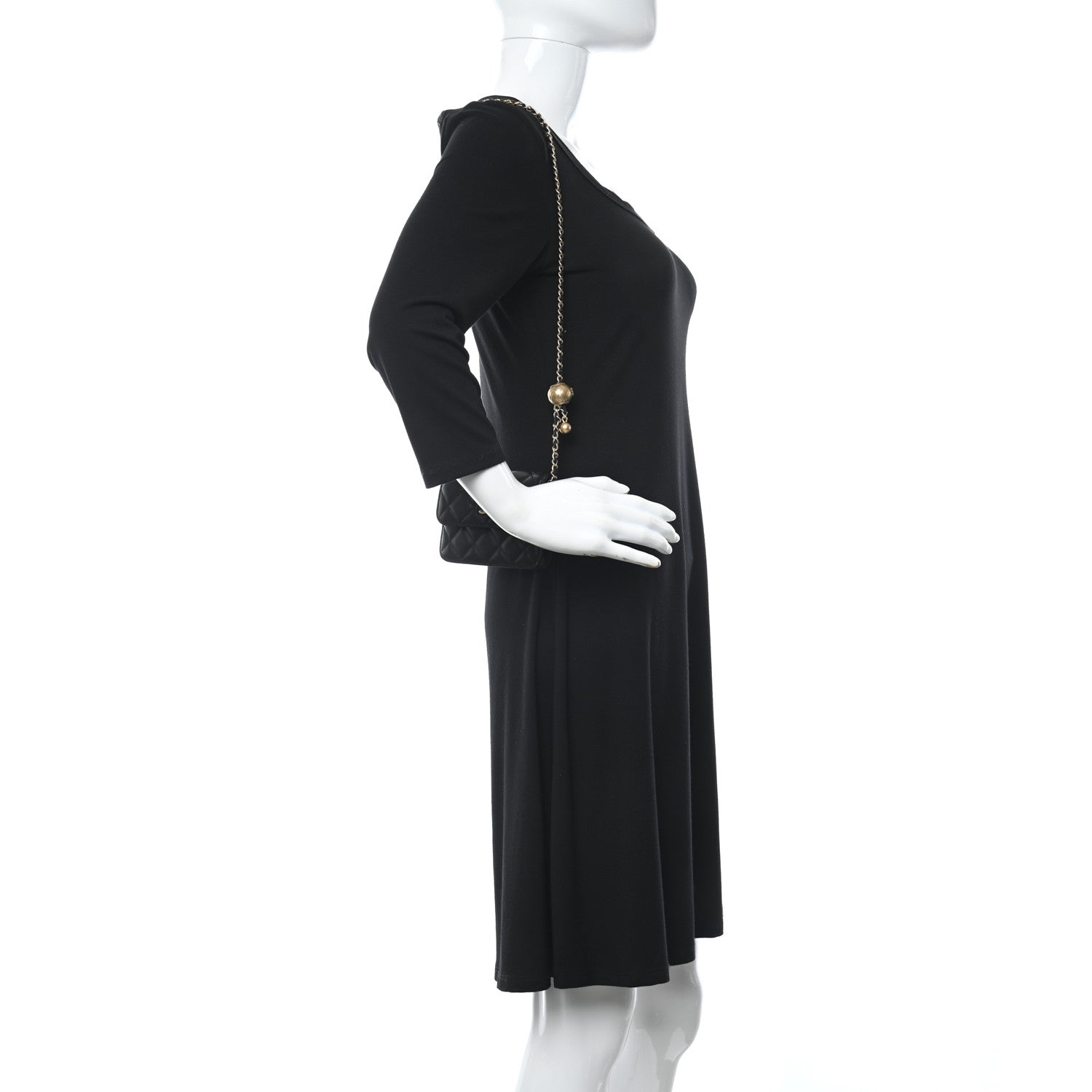 Chanel Lambskin Quilted Pearl Crush Clutch With Chain Black 2 of 15