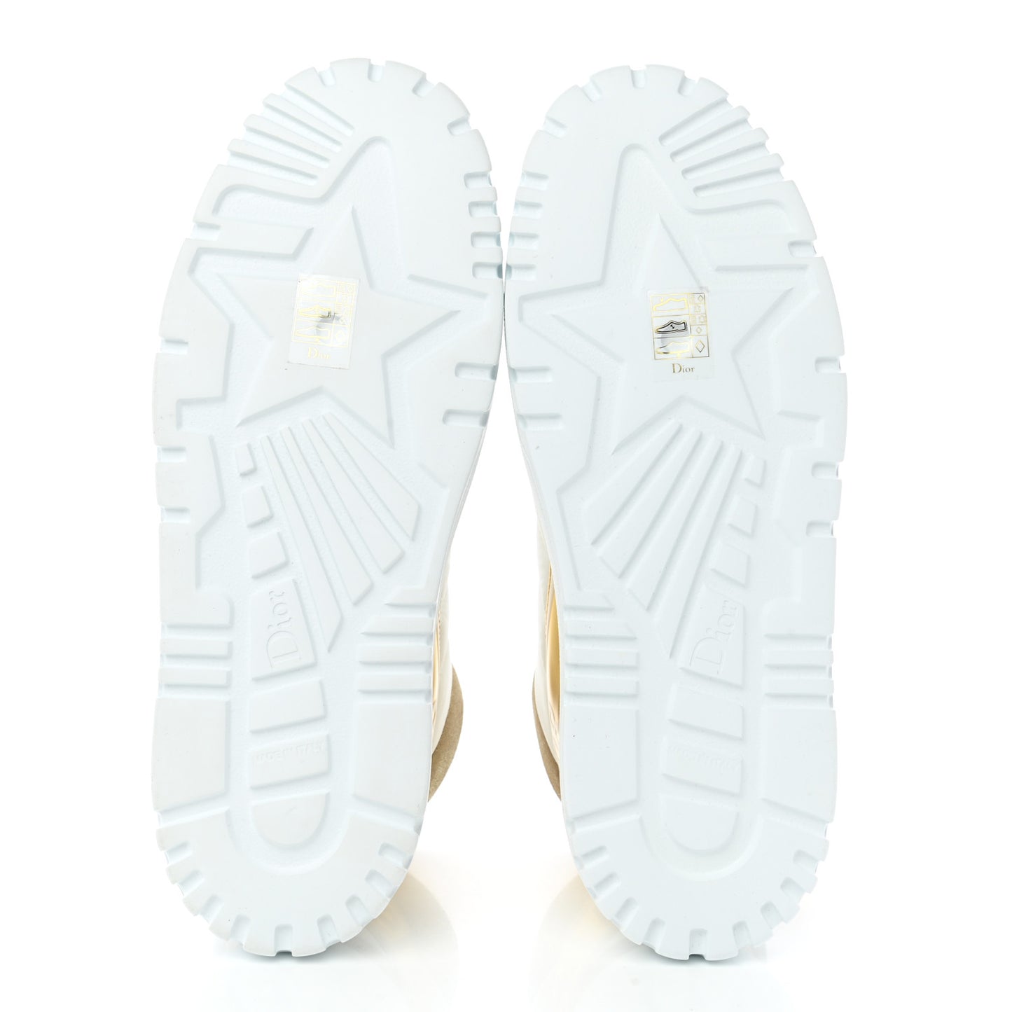 Nylon Laminated Calfskin Womens D-Player High Top Sneakers 39.5 White Gold