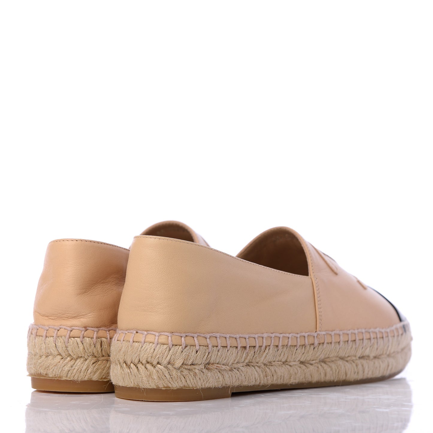 Lambskin CC Espadrilles 38 Beige Black