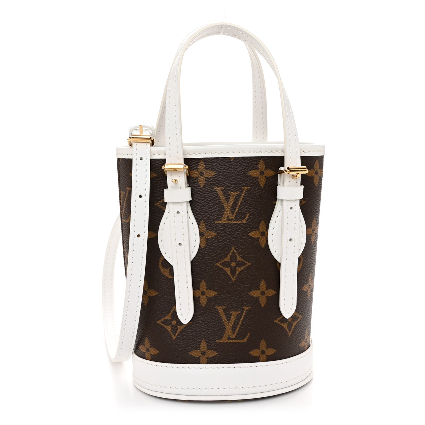 Monogram LV Match Nano Bucket Bag White