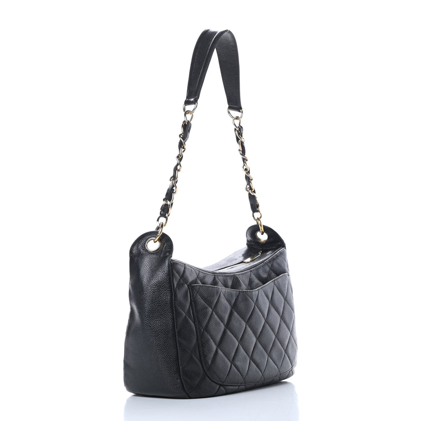 Caviar Quilted Timeless CC Shoulder Bag Black