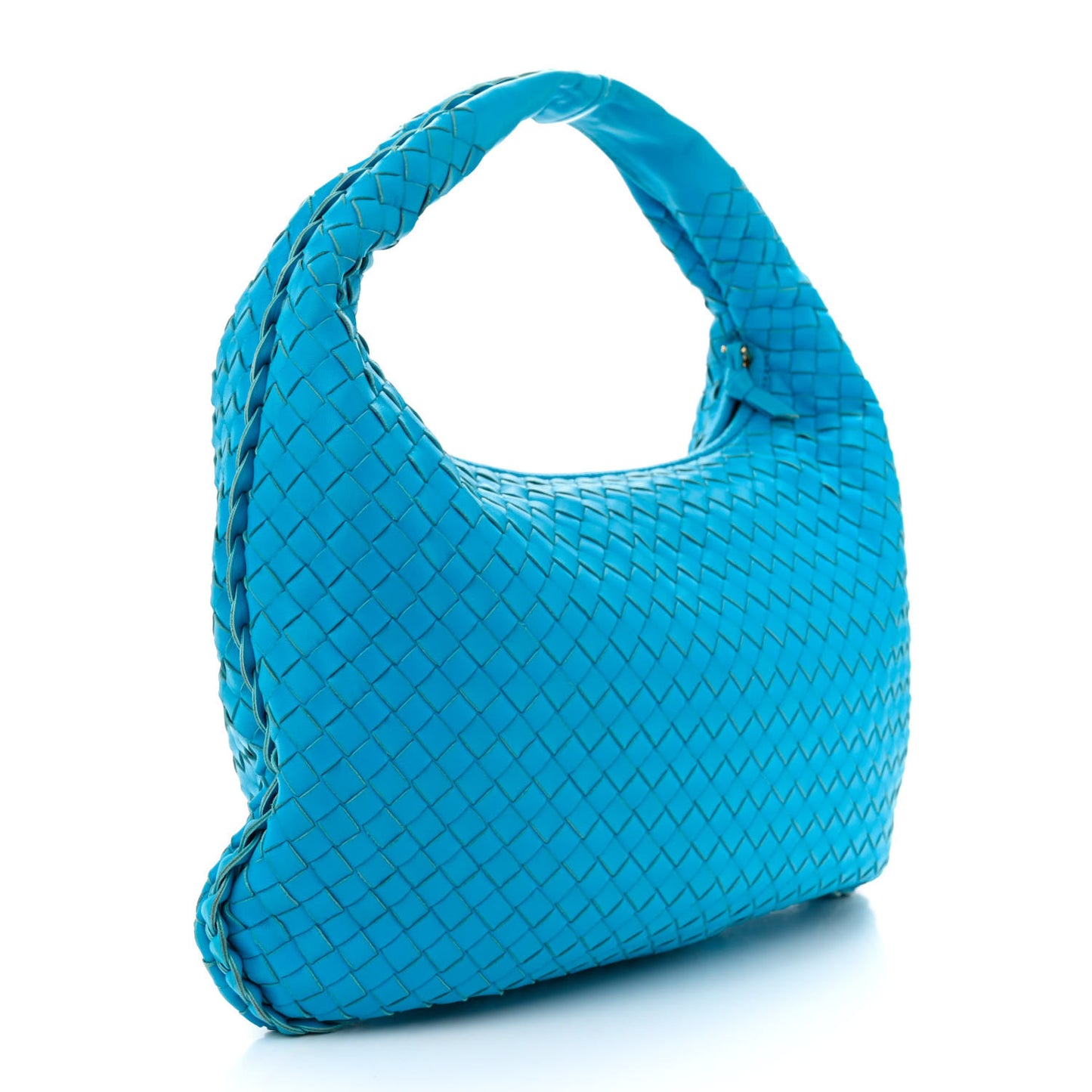 Nappa Intrecciato Medium Veneta Hobo Turquoise