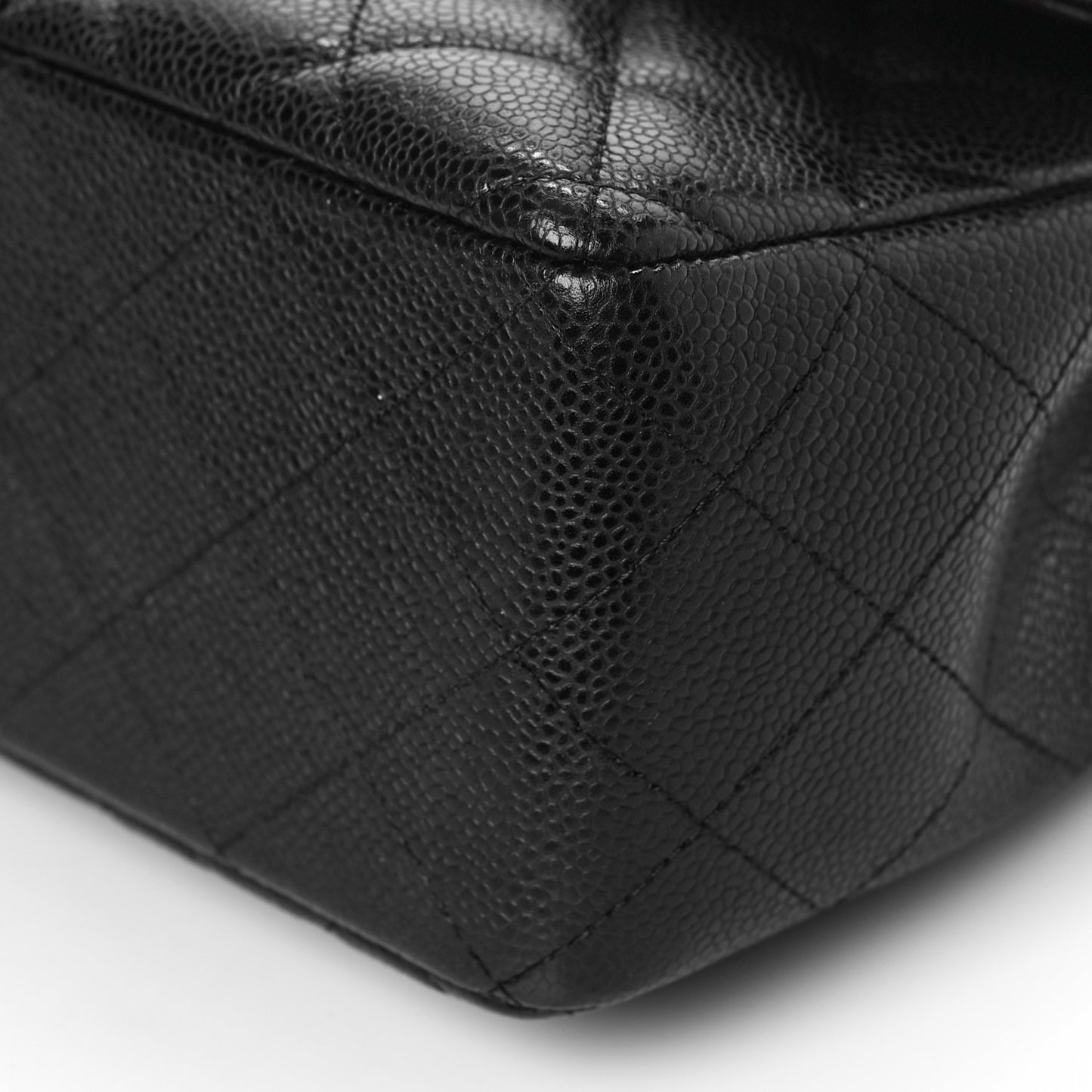 Caviar Quilted Jumbo Double Flap Black