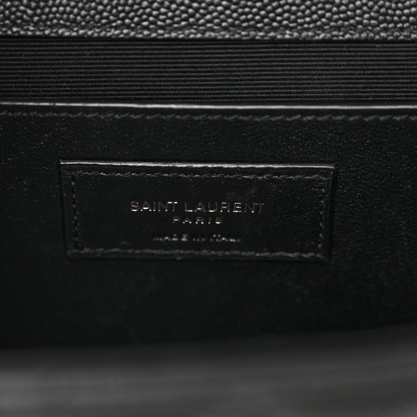 Grain De Poudre Textured Mixed Matelasse Triquilt Medium Monogram Monochrome Satchel Black