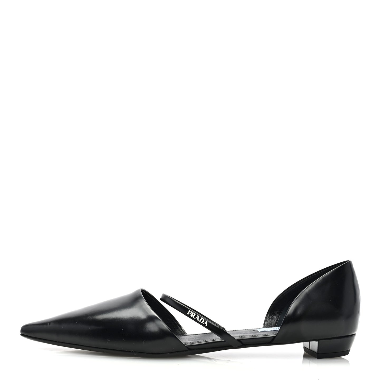 Spazzolato Pointed Toe Ballet Flats 41 Black