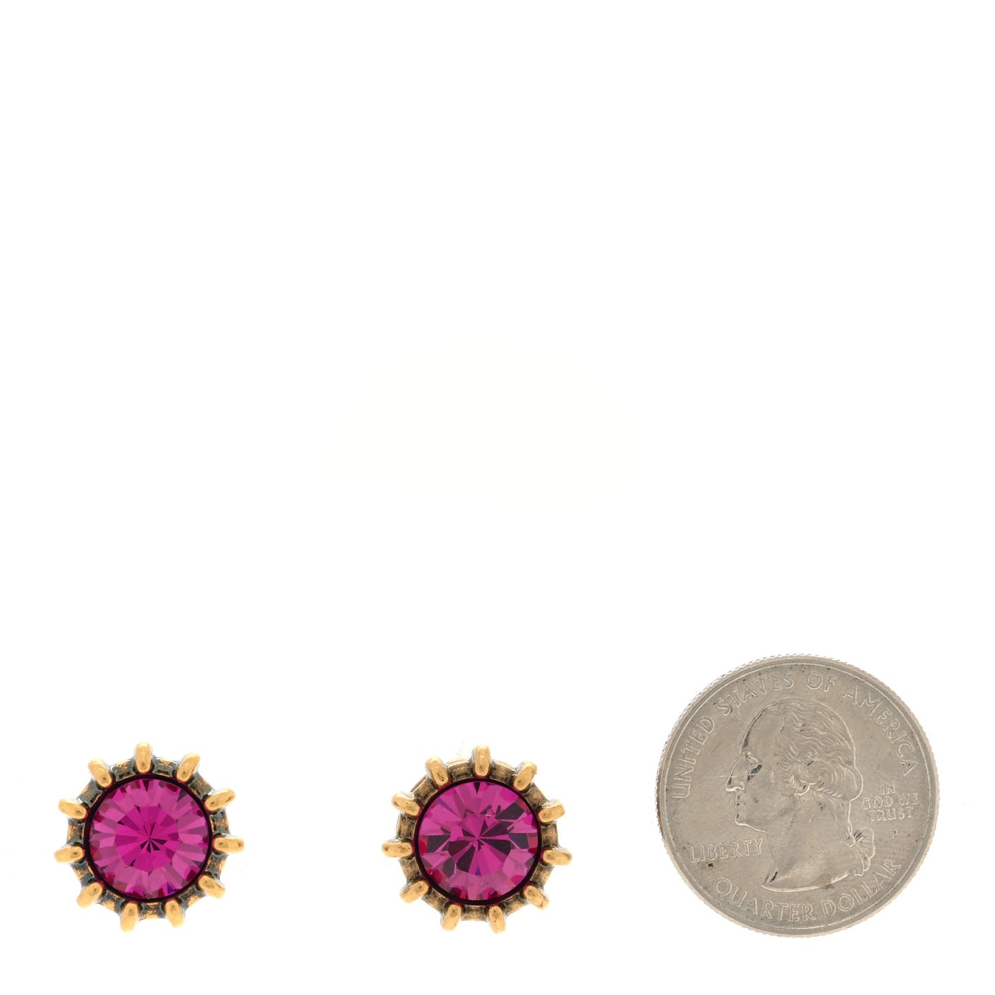 Crystal Stud Earrings Aged Gold Pink