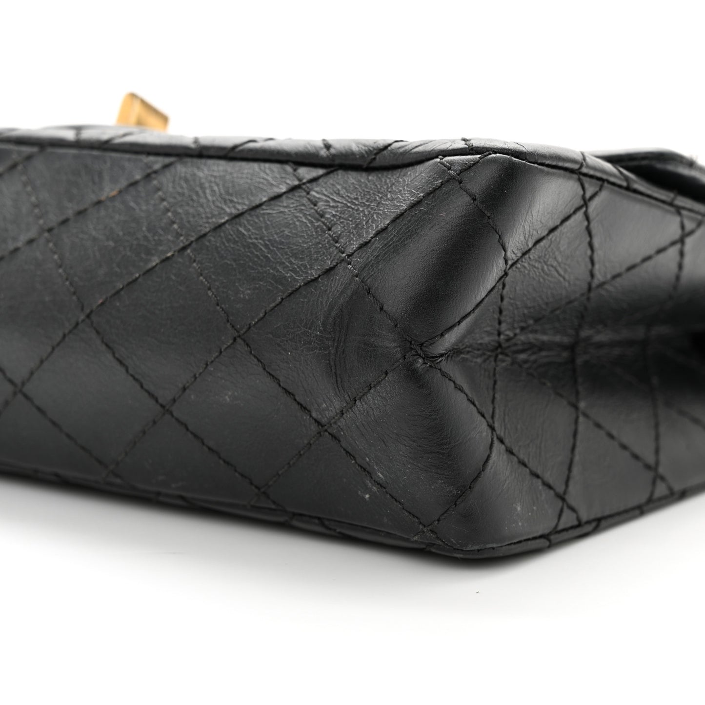 Aged Calfskin Quilted 2.55 Reissue 225 Flap Black