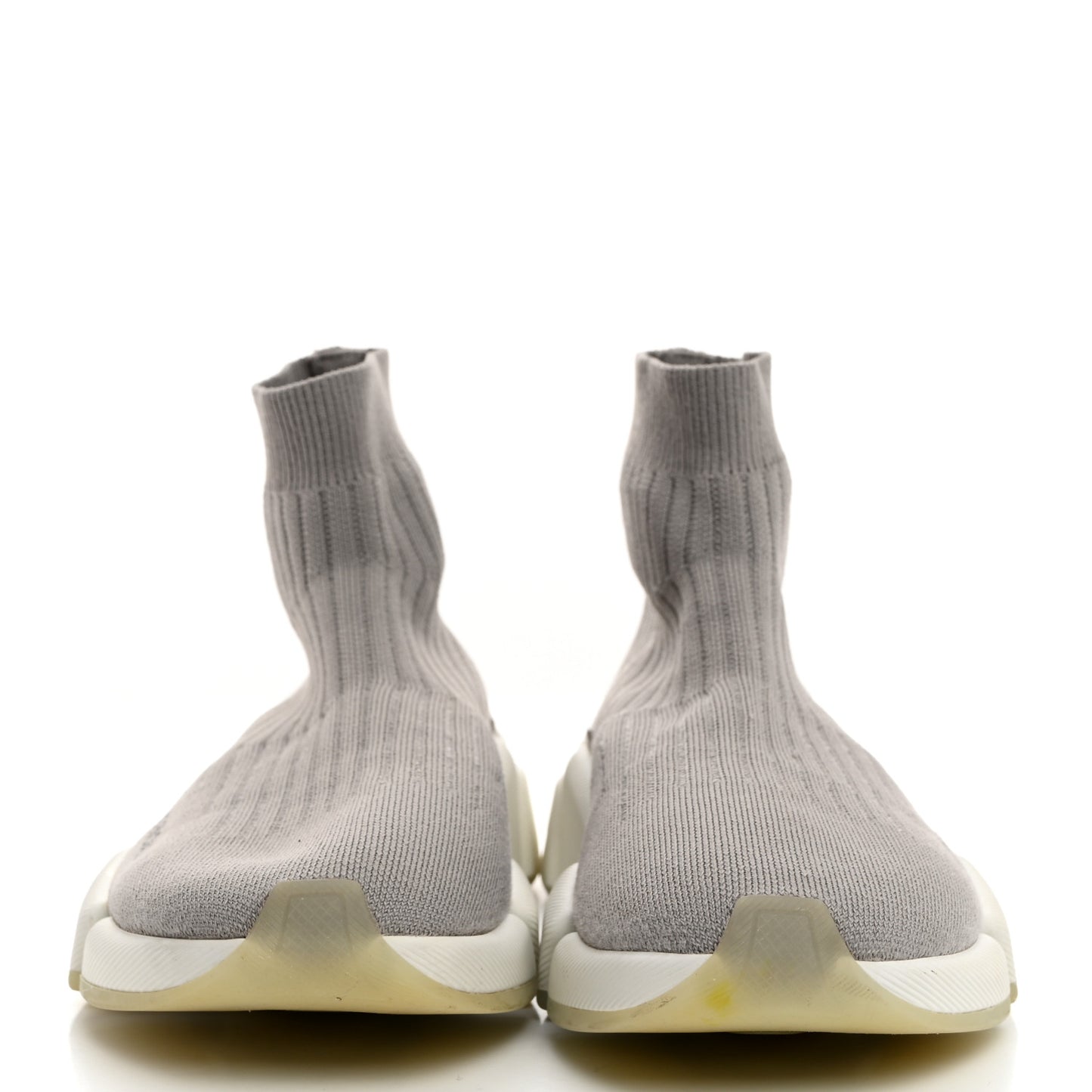 Ribbed Knit Womens Speed 2.0 Transparent Sole Sneakers 40 Baltic Grey White