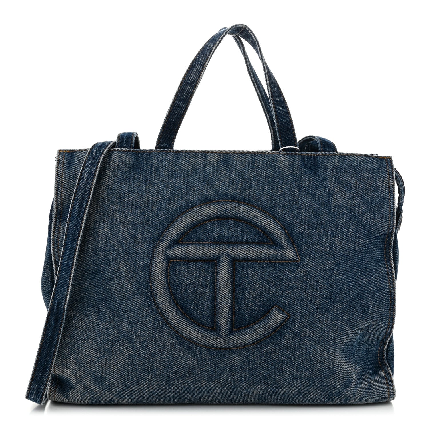 Telfar Denim Medium Shopping Bag Blue 1656758 – FASHIONPHILE