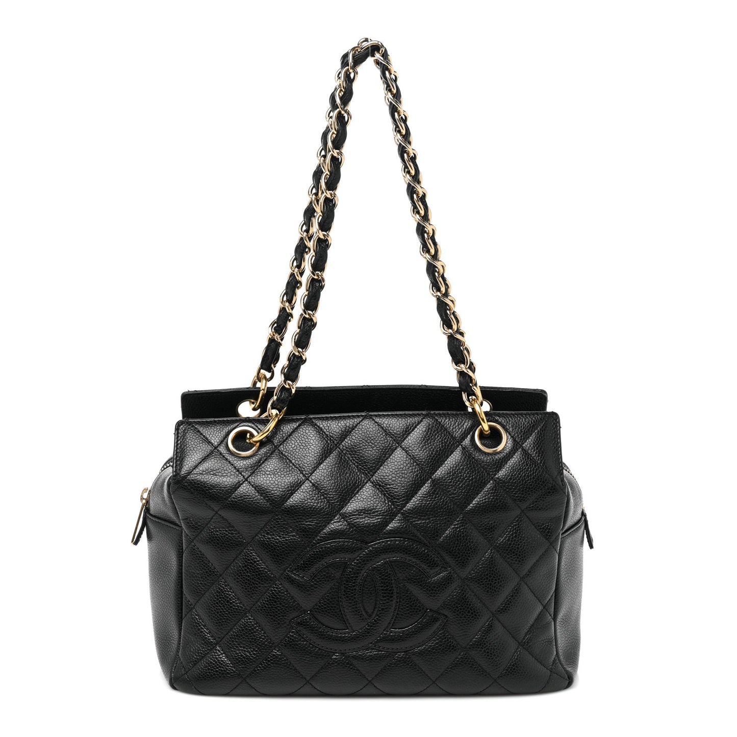 Caviar Quilted Petit Timeless Tote PTT Black