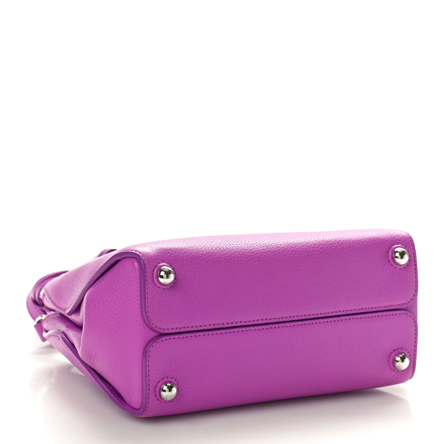 Grained Calfskin Small Open Bar Tote Purple