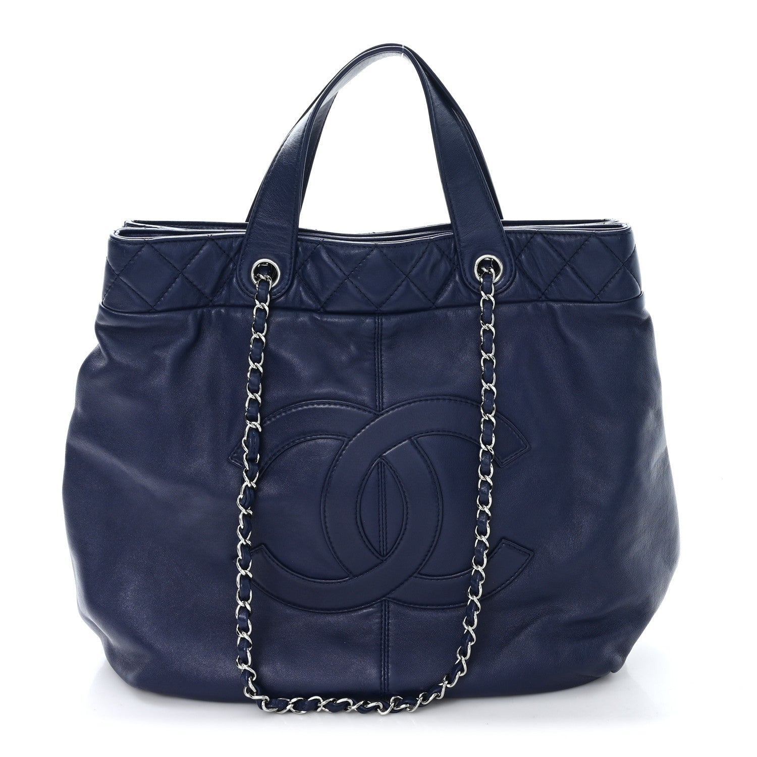 Chanel Calfskin Large Trianon Tote Navy Blue 1860321 – FASHIONPHILE