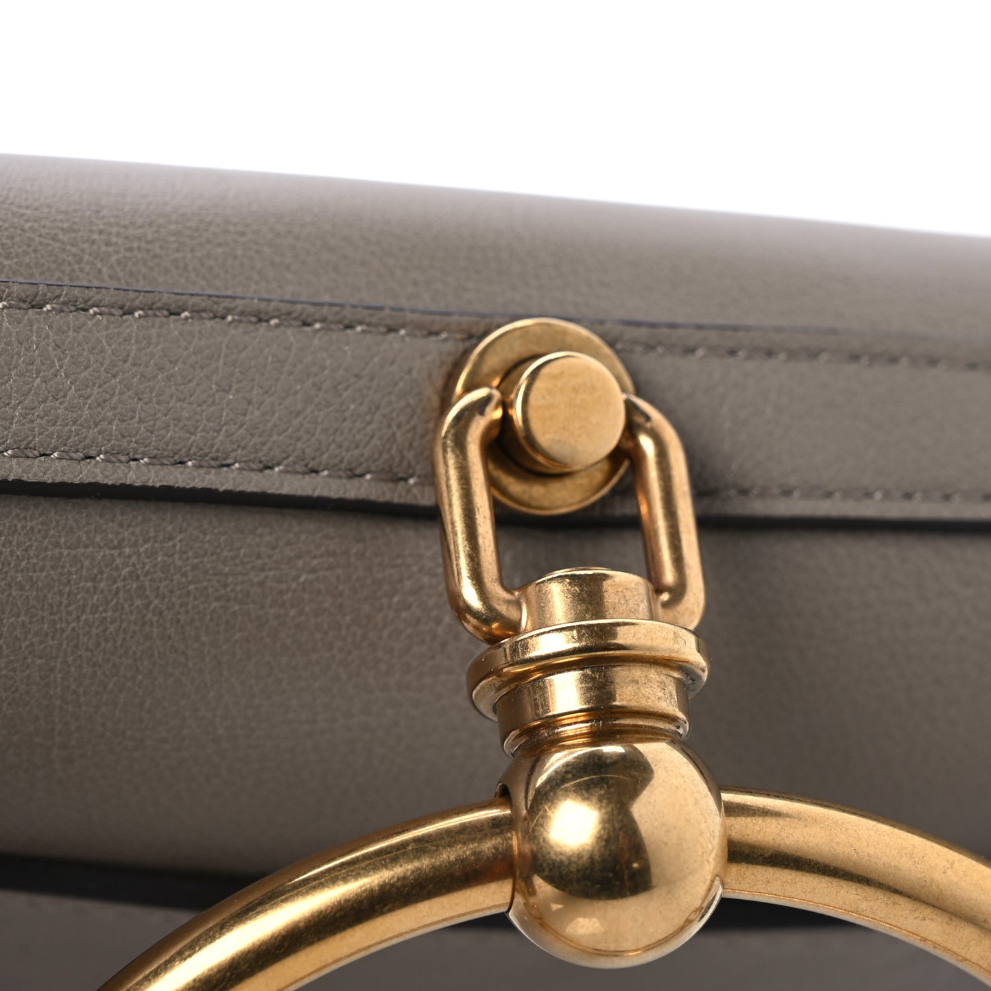 Calfskin Suede Small Nile Bracelet Bag Motty Grey