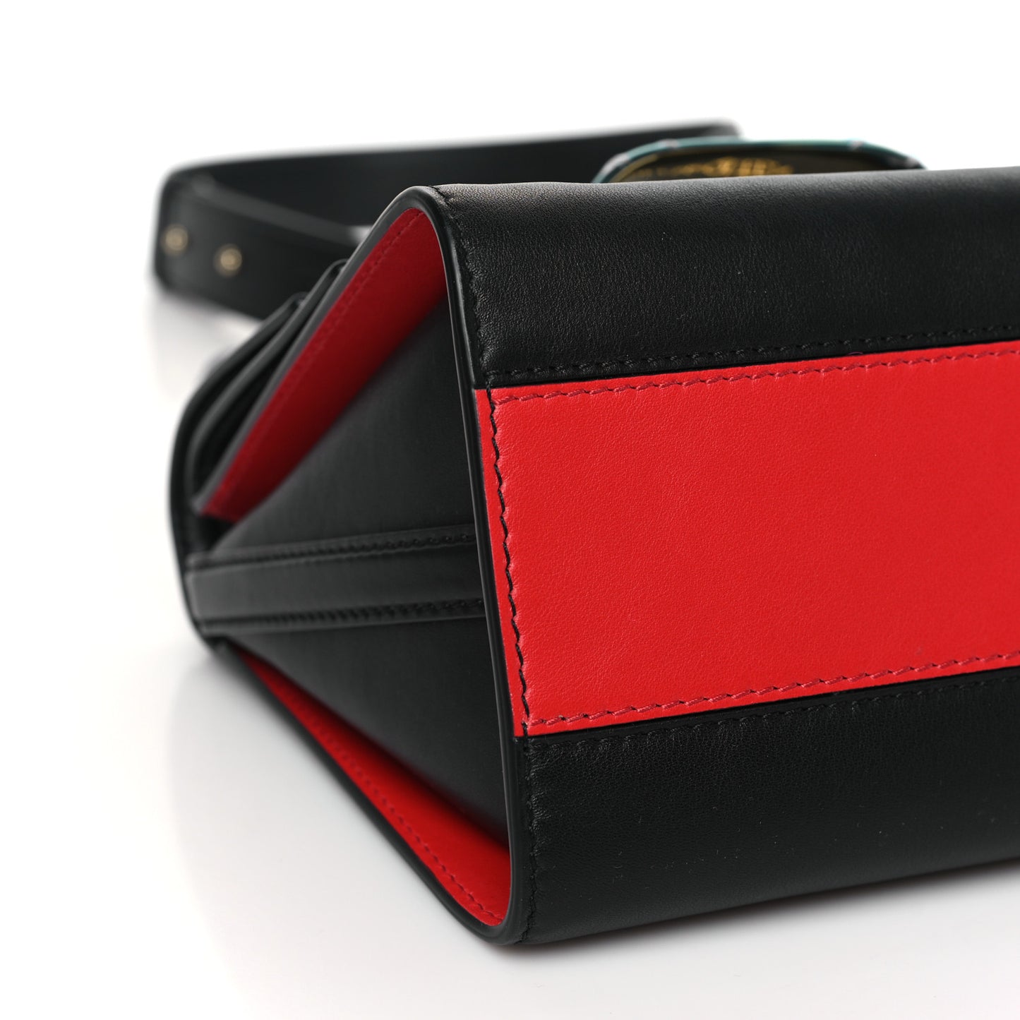 ALEXANDER MCQUEEN Calfskin The Small Story Bag Black Red