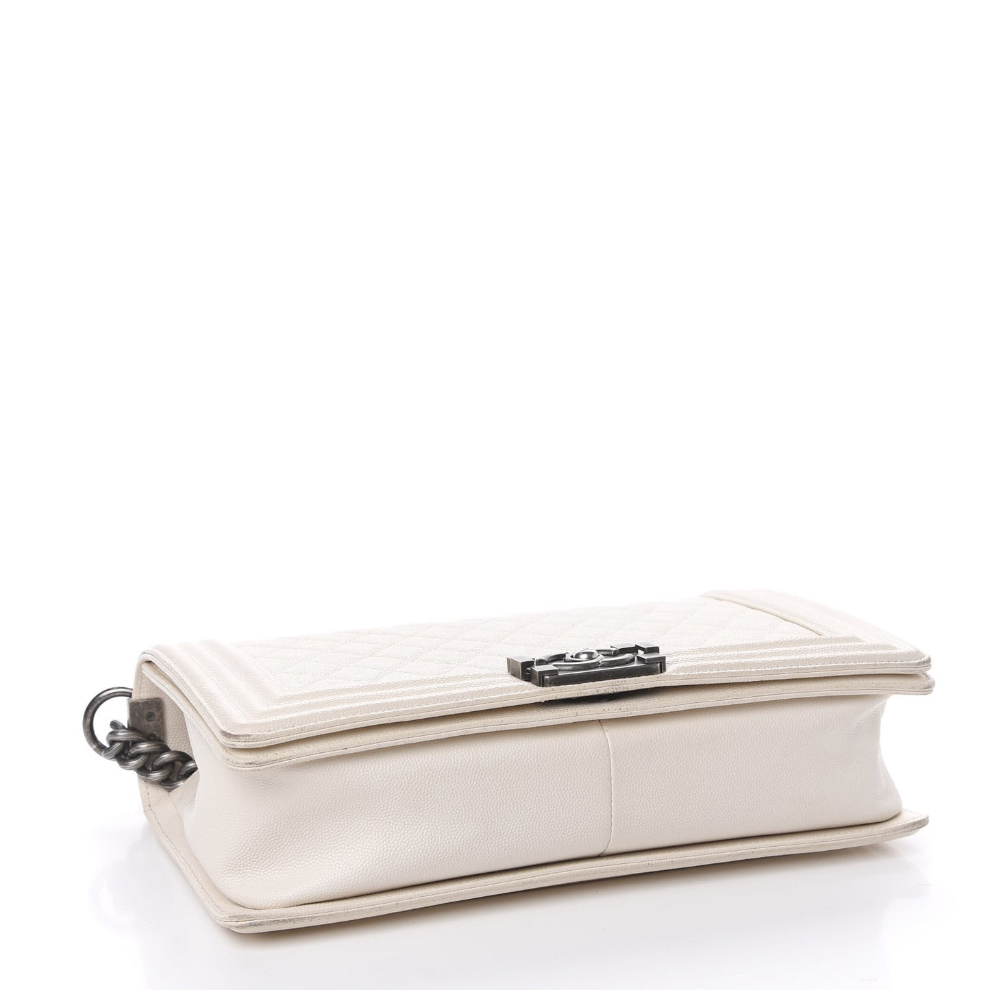 Caviar Quilted Medium Boy Flap Ivory