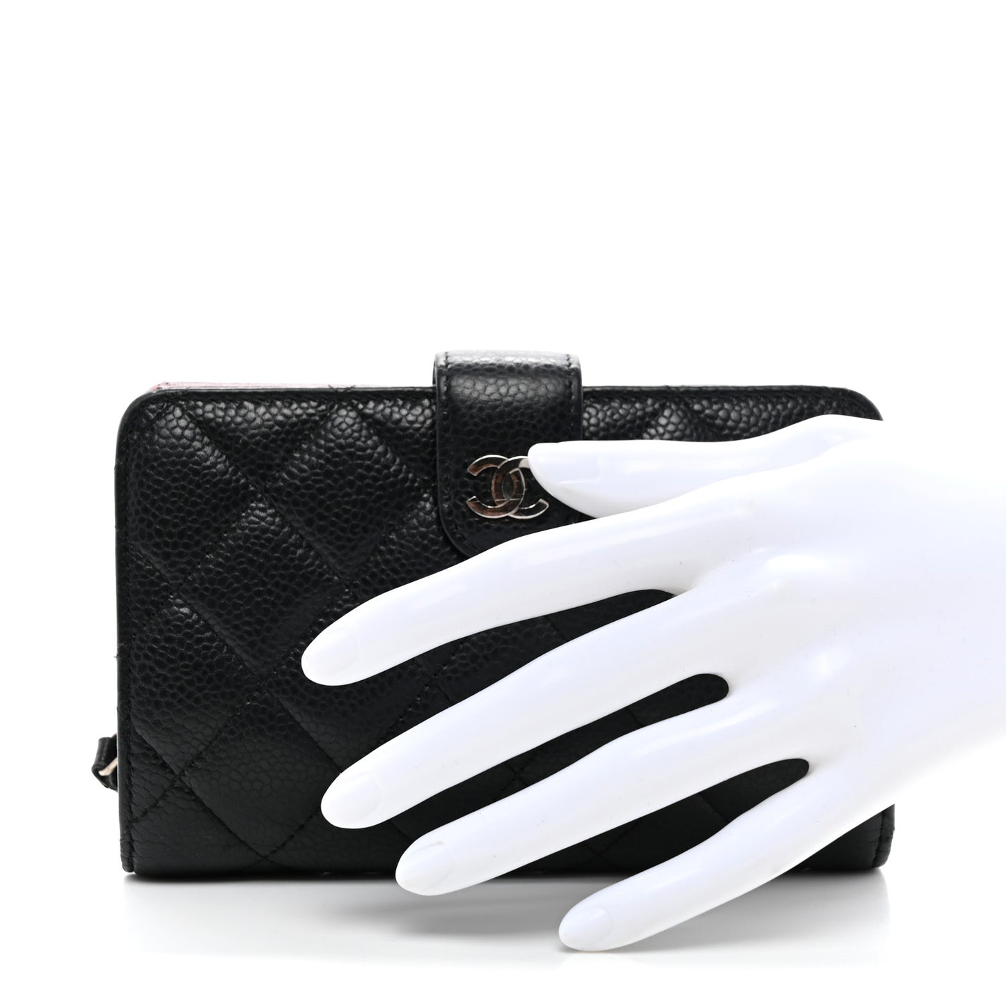 Caviar Quilted CC French Wallet Black