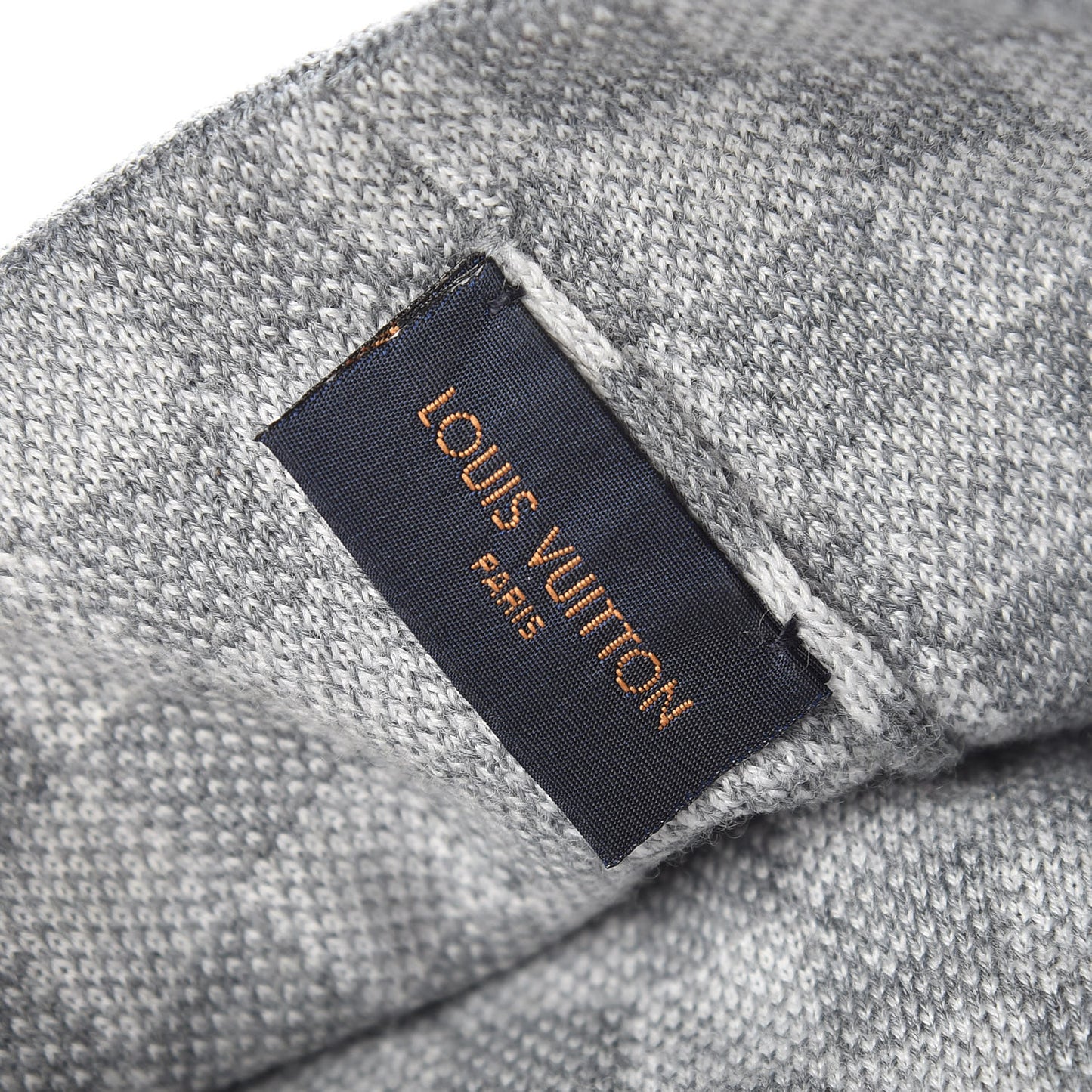 Wool Bonnet Petit Damier Beanie Hat Grey