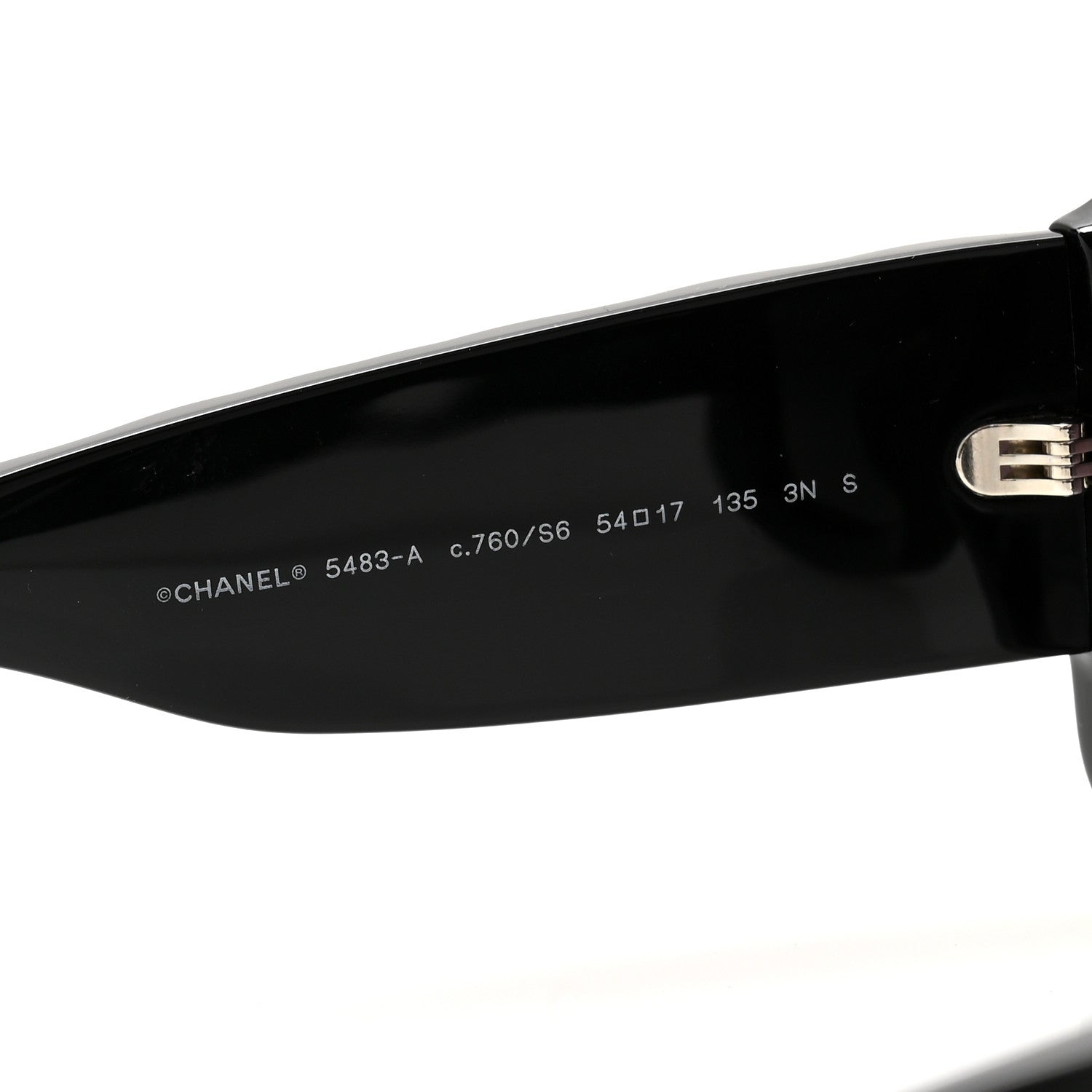 Chanel Acetate Quilted CC Rectangle Sunglasses 5483-A Black 6 of 8