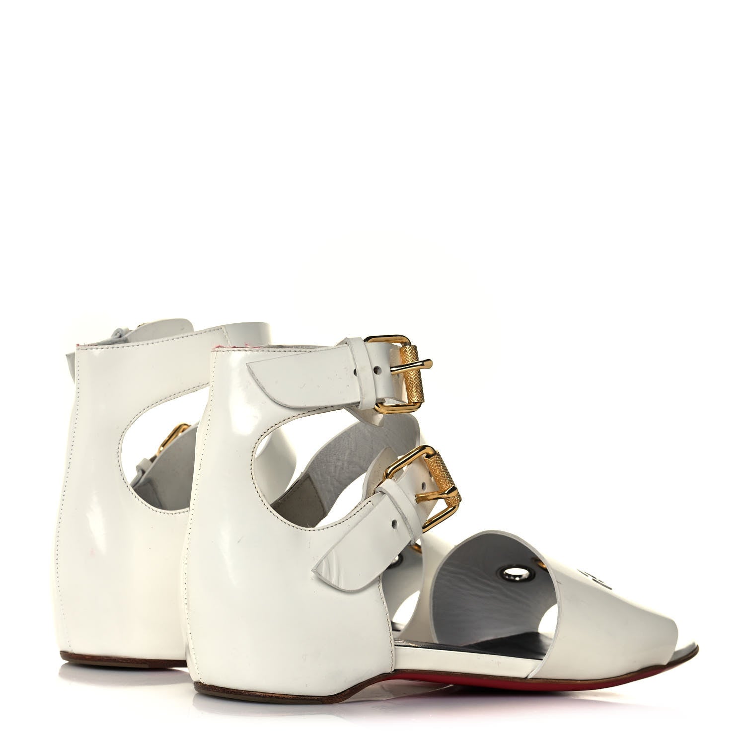 Christian Louboutin Jazz Calf Scubaflat Flat Sandals 36.5 White 4 of 12