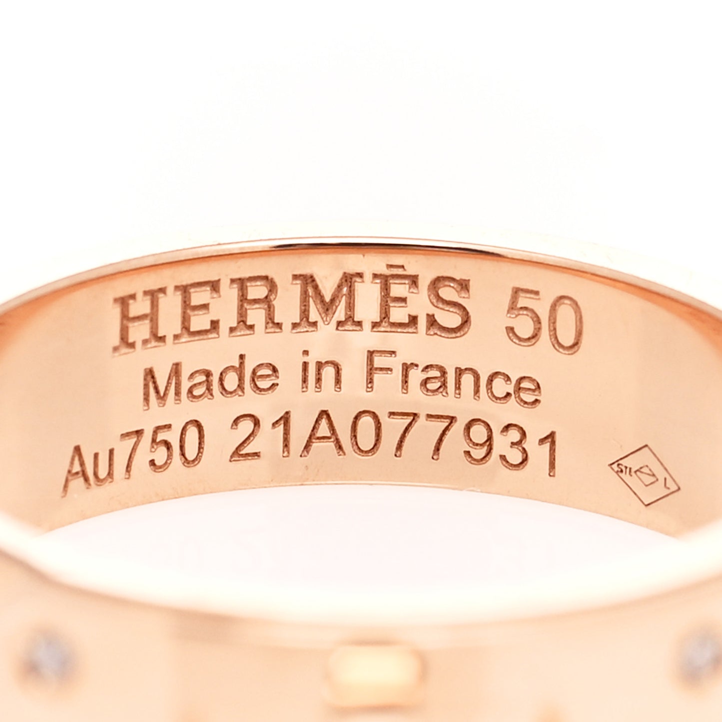 18K Rose Gold Diamond PM Kelly Ring 50 5.5