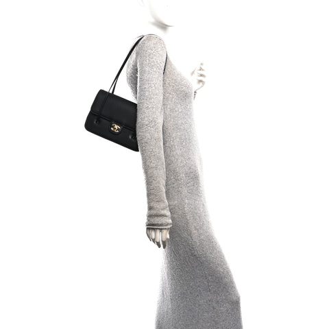 Shiny Caviar Preppy Coco Small Flap Black