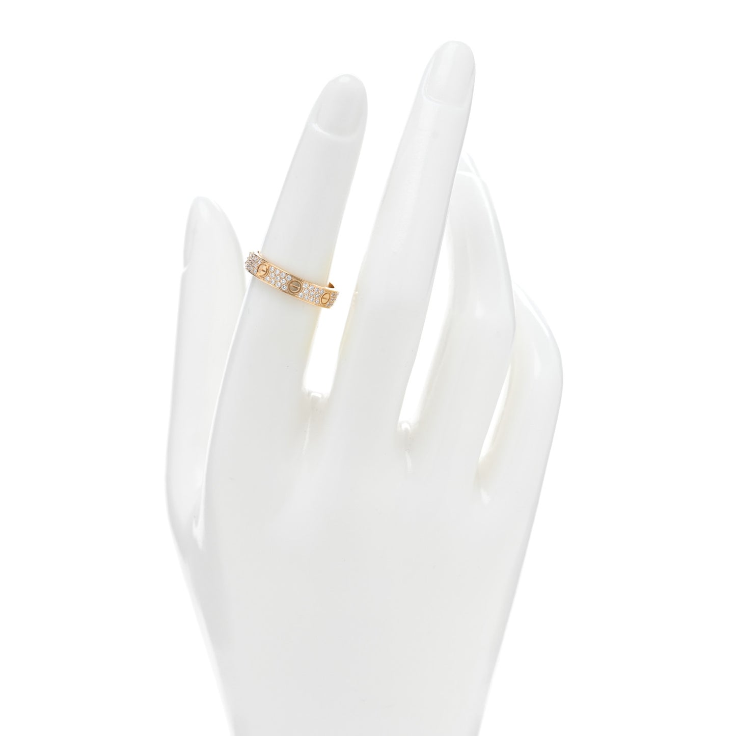 18K Yellow Gold Diamond 4mm LOVE Wedding Paved Band Ring 52 6