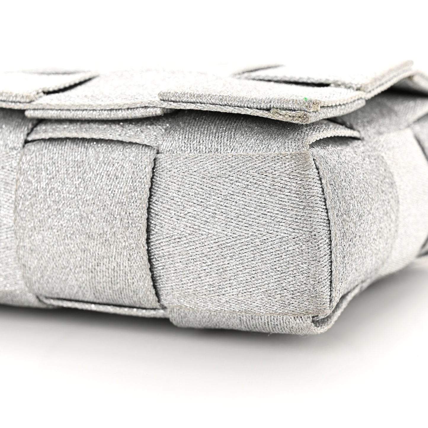 Webbing Maxi Intrecciato Cassette Bag Silver