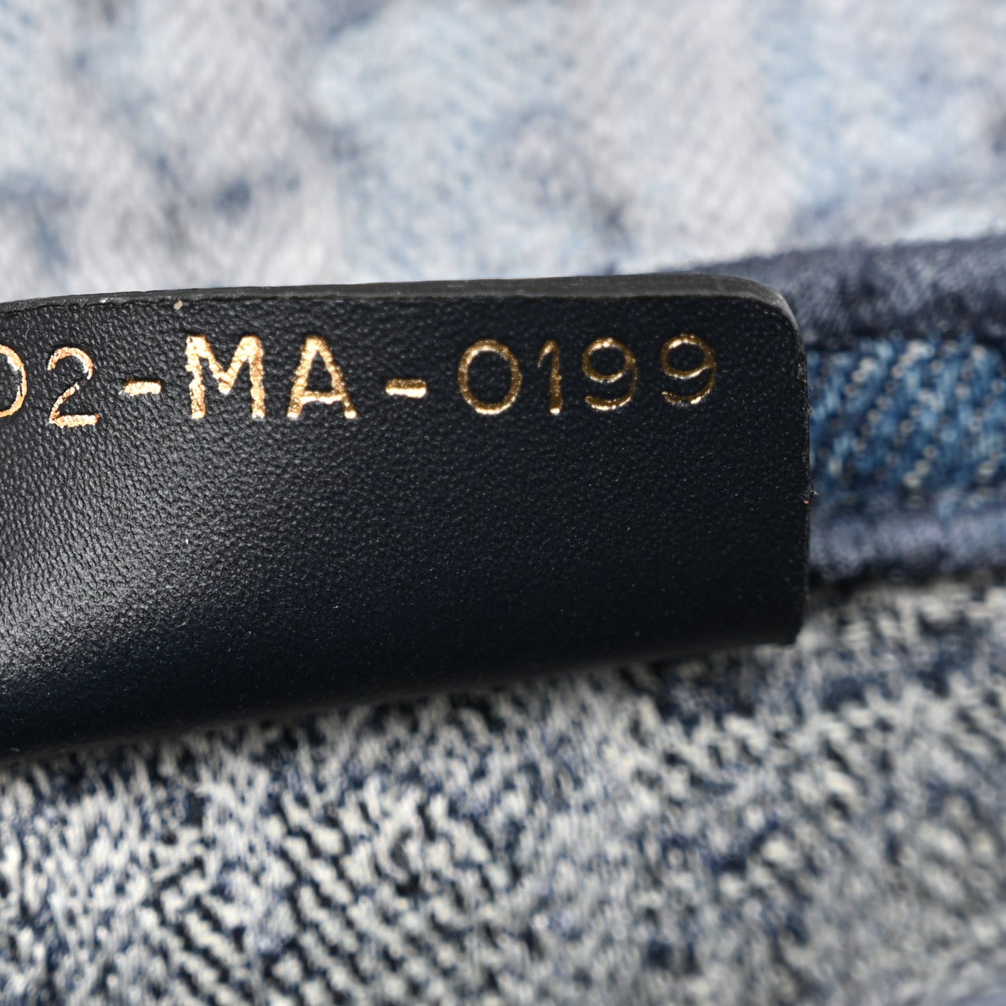 Oblique Embroidered Saddle Bag Denim Blue