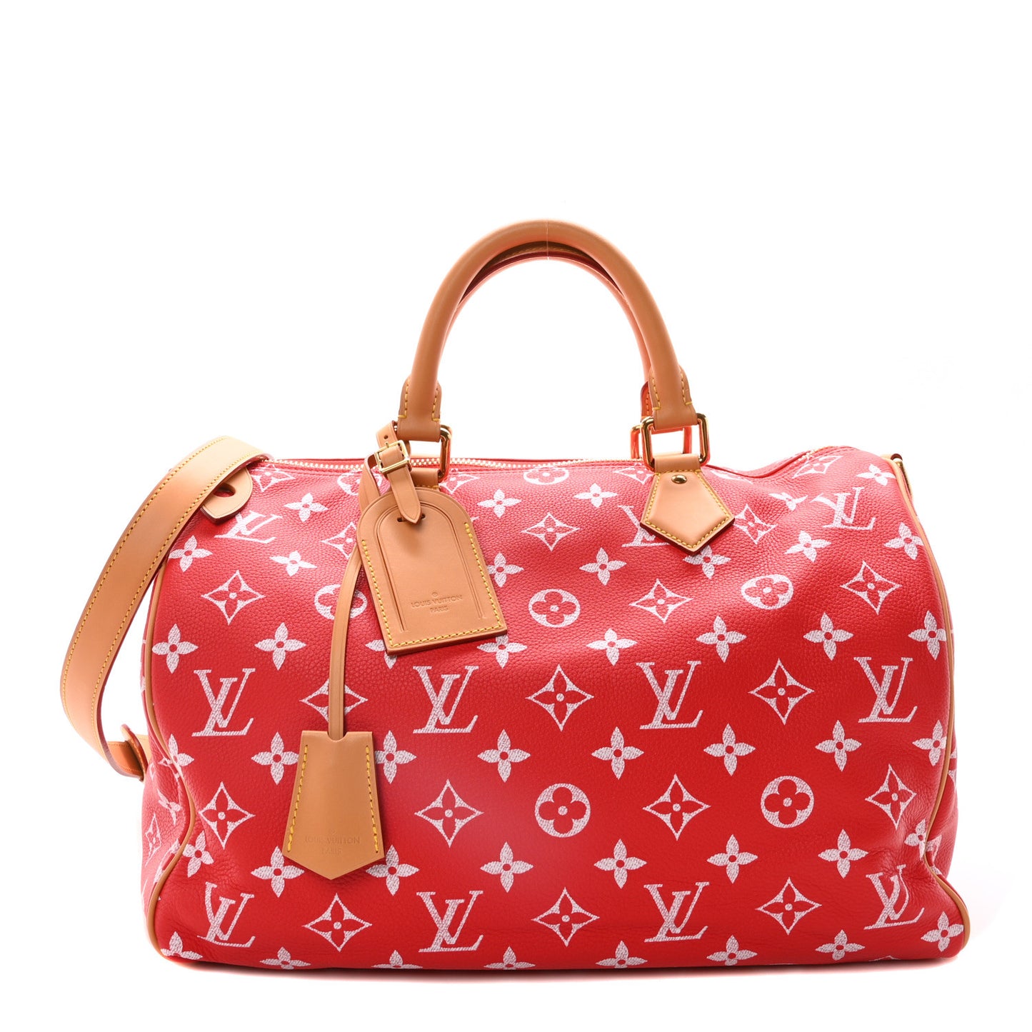 Calfskin Monogram Speedy P9 Bandouliere 40 Red