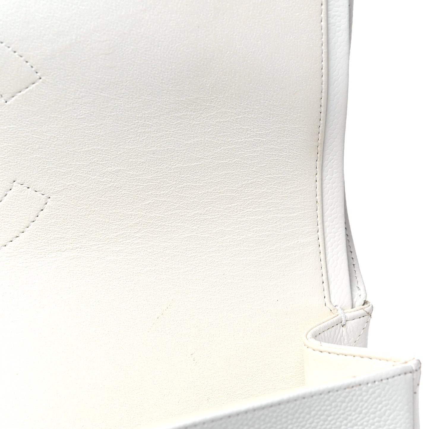 Caviar Quilted Maxi Double Flap White