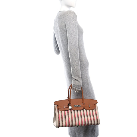 Toile Swift Broderie Shoulder Birkin Light 39 Gold Fauve Rose Pop Black