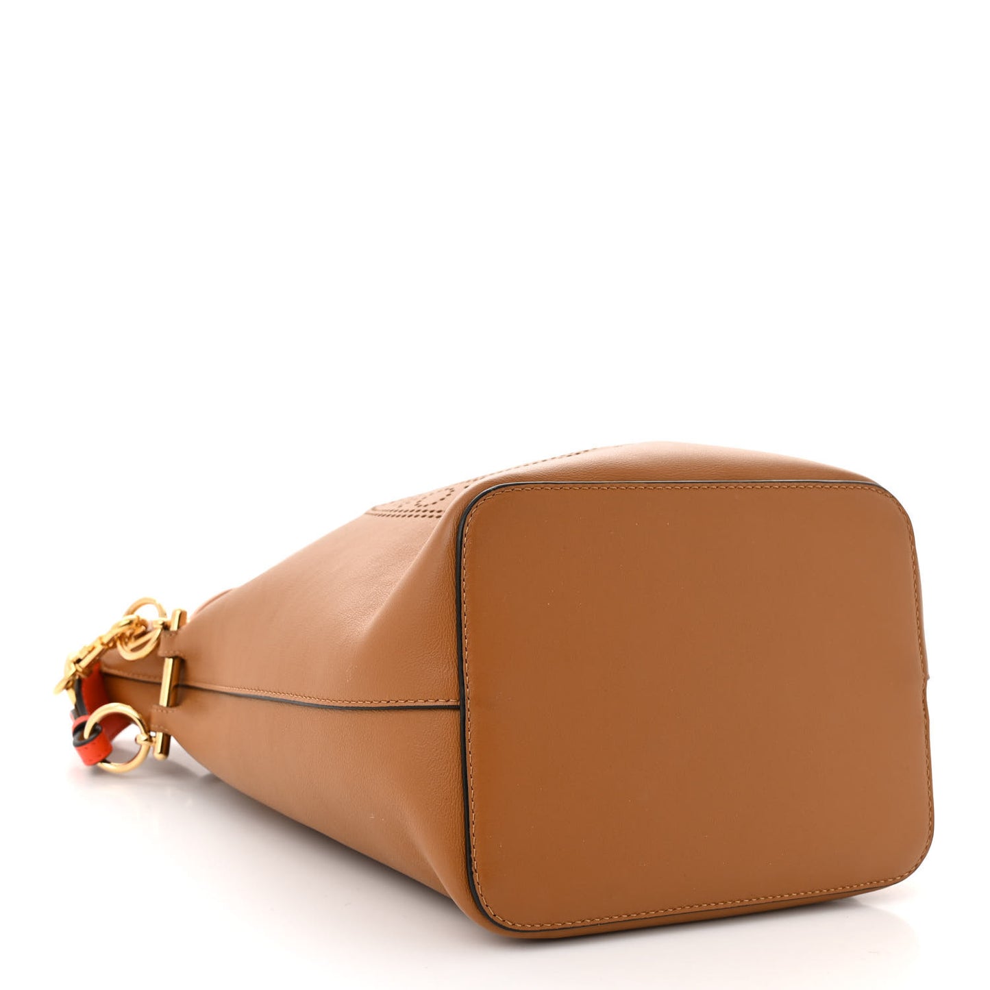 Vitello Grace F is Fendi Stamp Patch Perforated Small Mon Tresor Bucket Bag Nocciola
