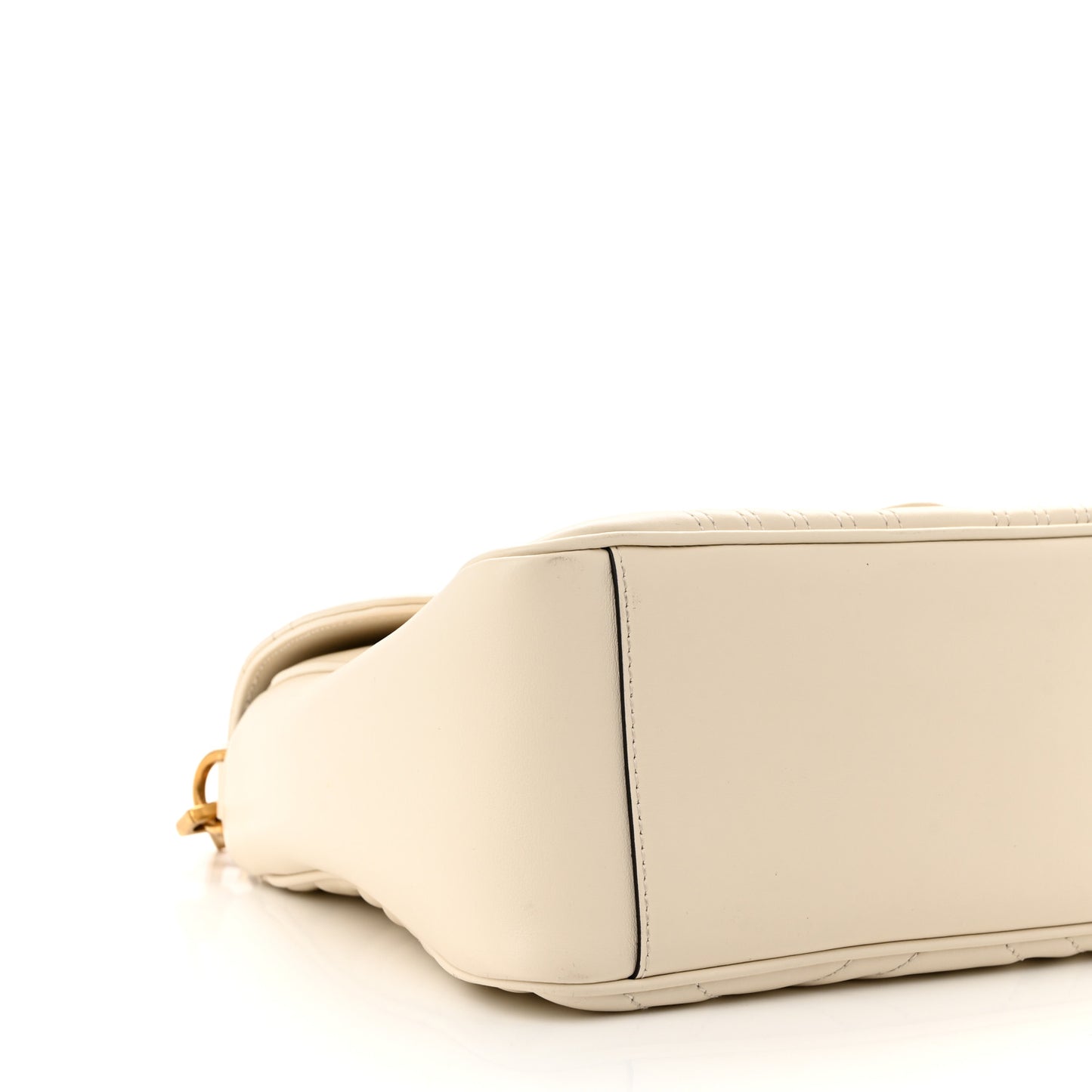 Calfskin Matelasse Small GG Marmont Top Handle Shoulder Bag White