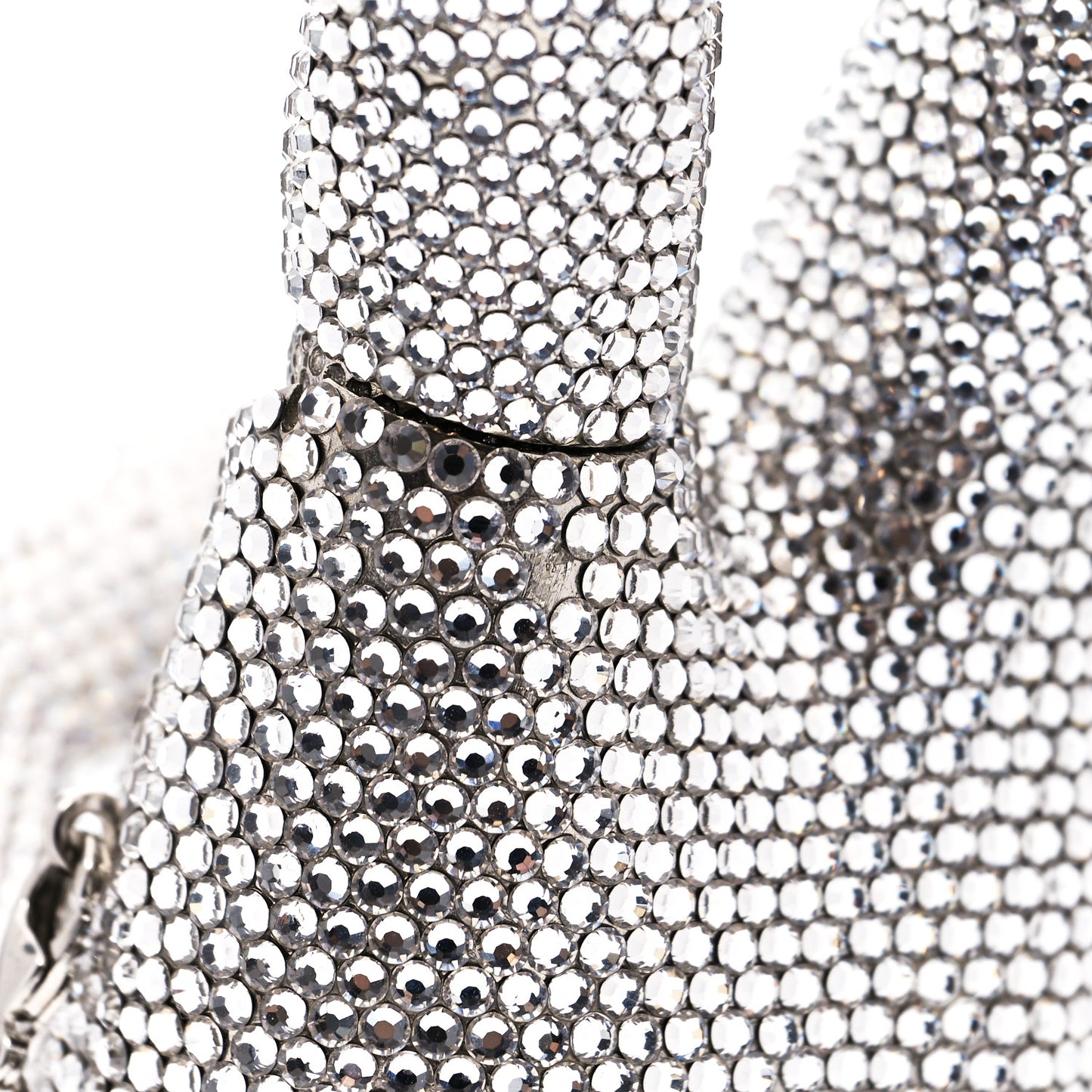 Swarovski Crystal War And Peace Minaudiere Clutch Silver