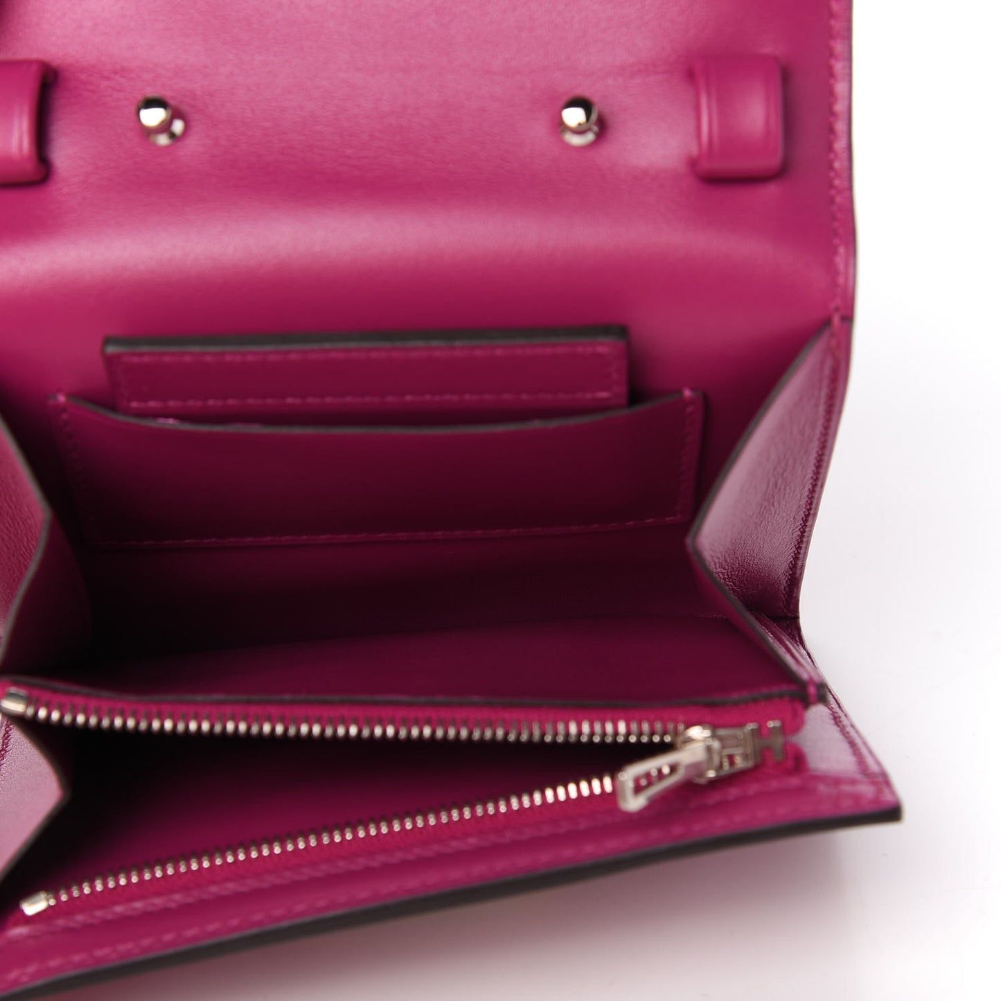Villandry Calfskin Mini Cinhetic Wallet Rose Pourpre