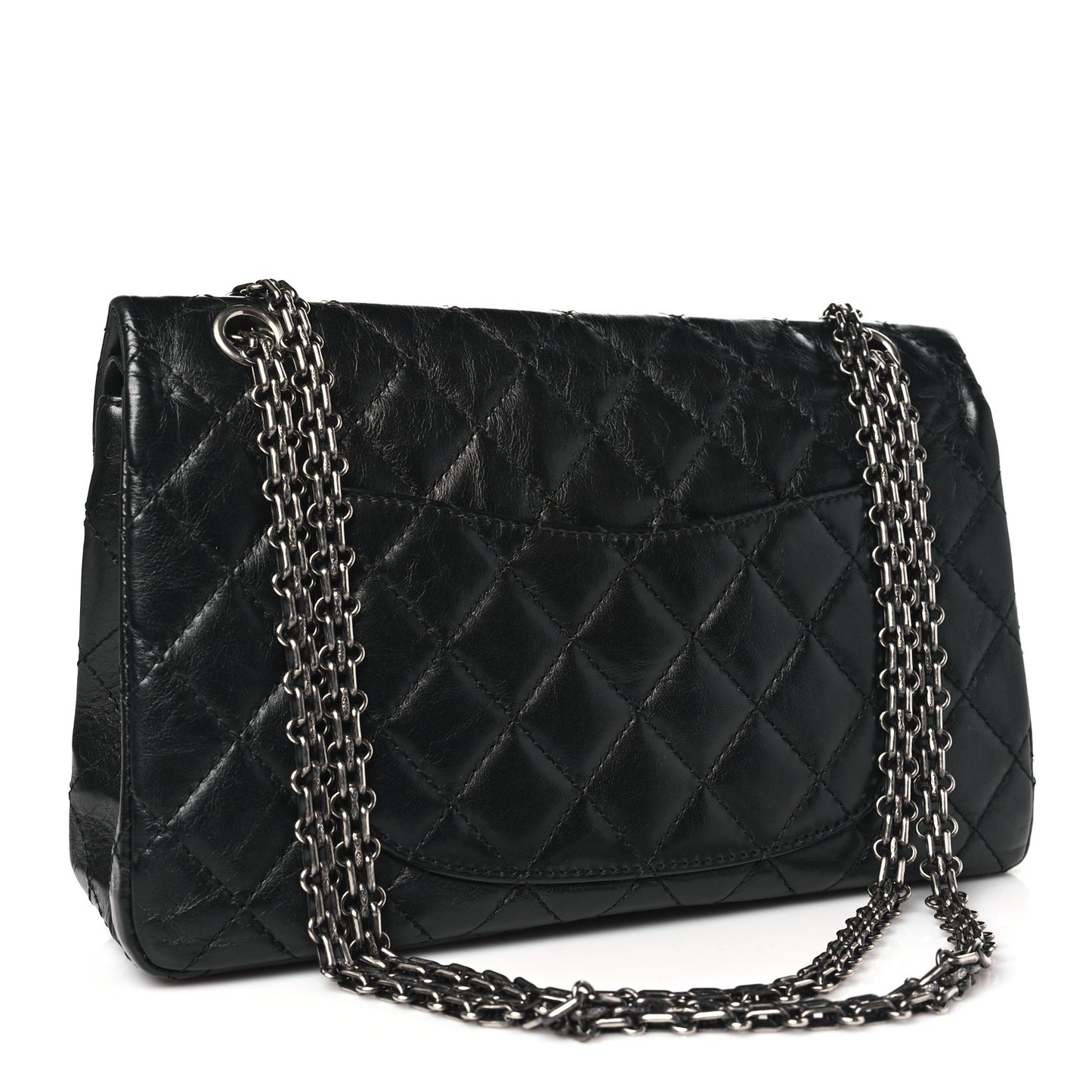 Aged Calfskin Quilted 2.55 Reissue 226 Flap Black