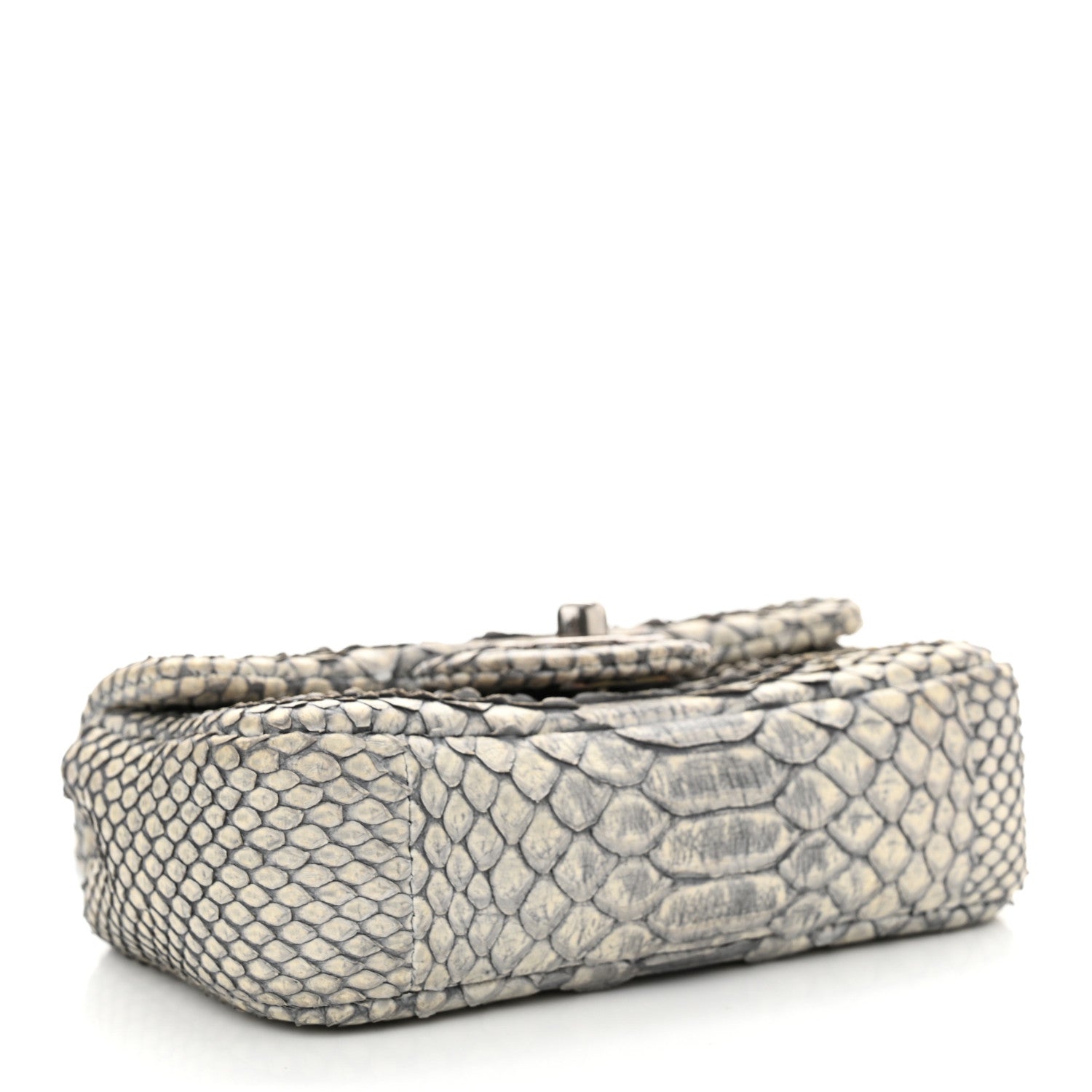 Chanel Snakeskin Extra Mini Rectangular Flap Grey 4 of 14